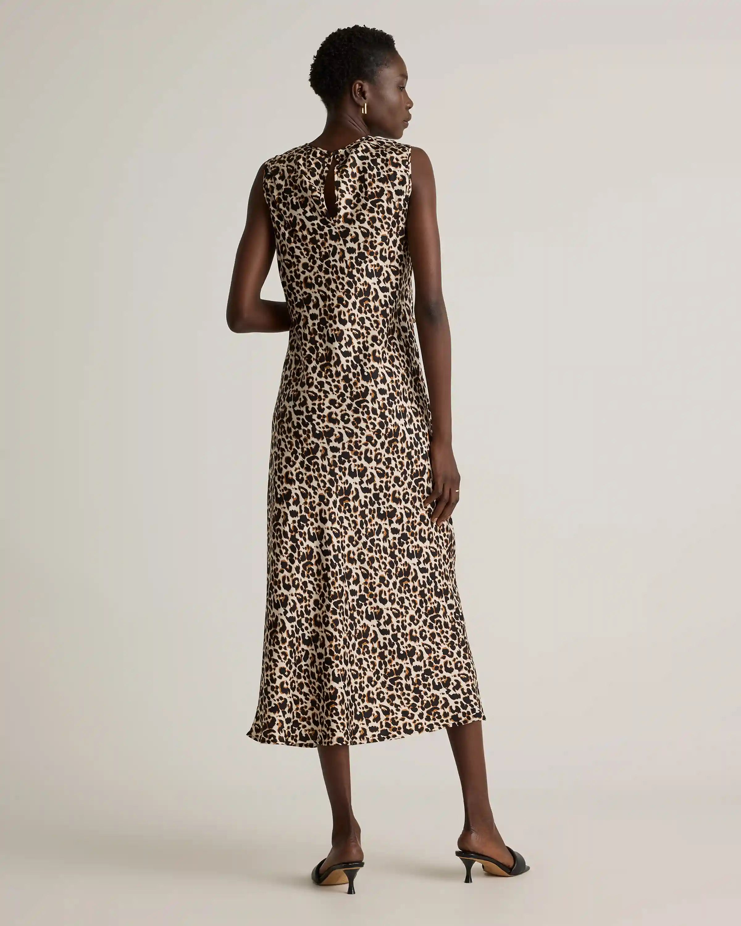 Washable Stretch Silk Tank Midi Dress