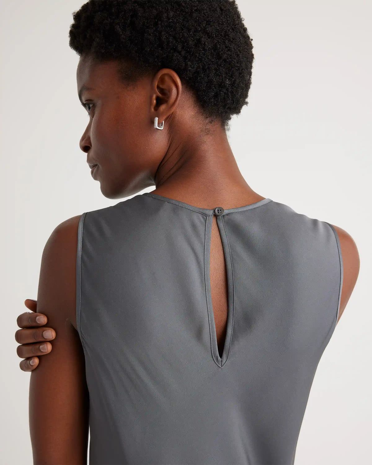 Washable Stretch Silk Tank Midi Dress