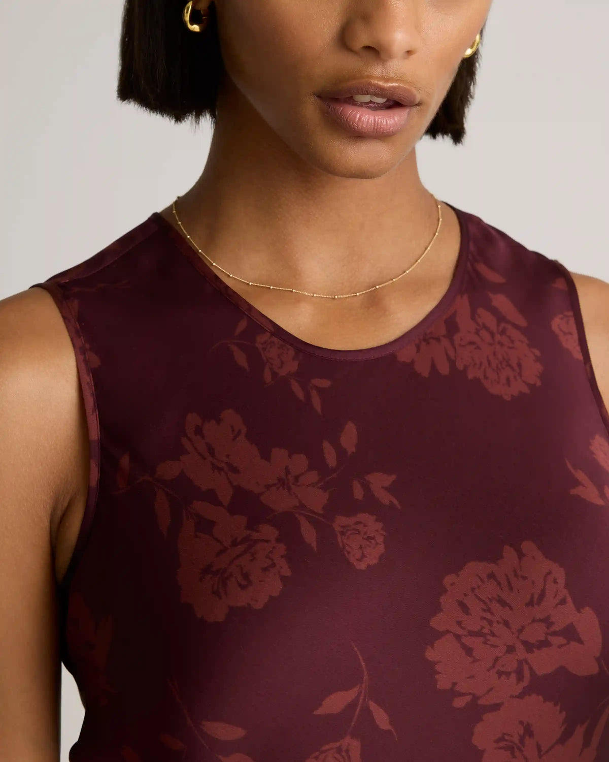Washable Stretch Silk Tank Midi Dress