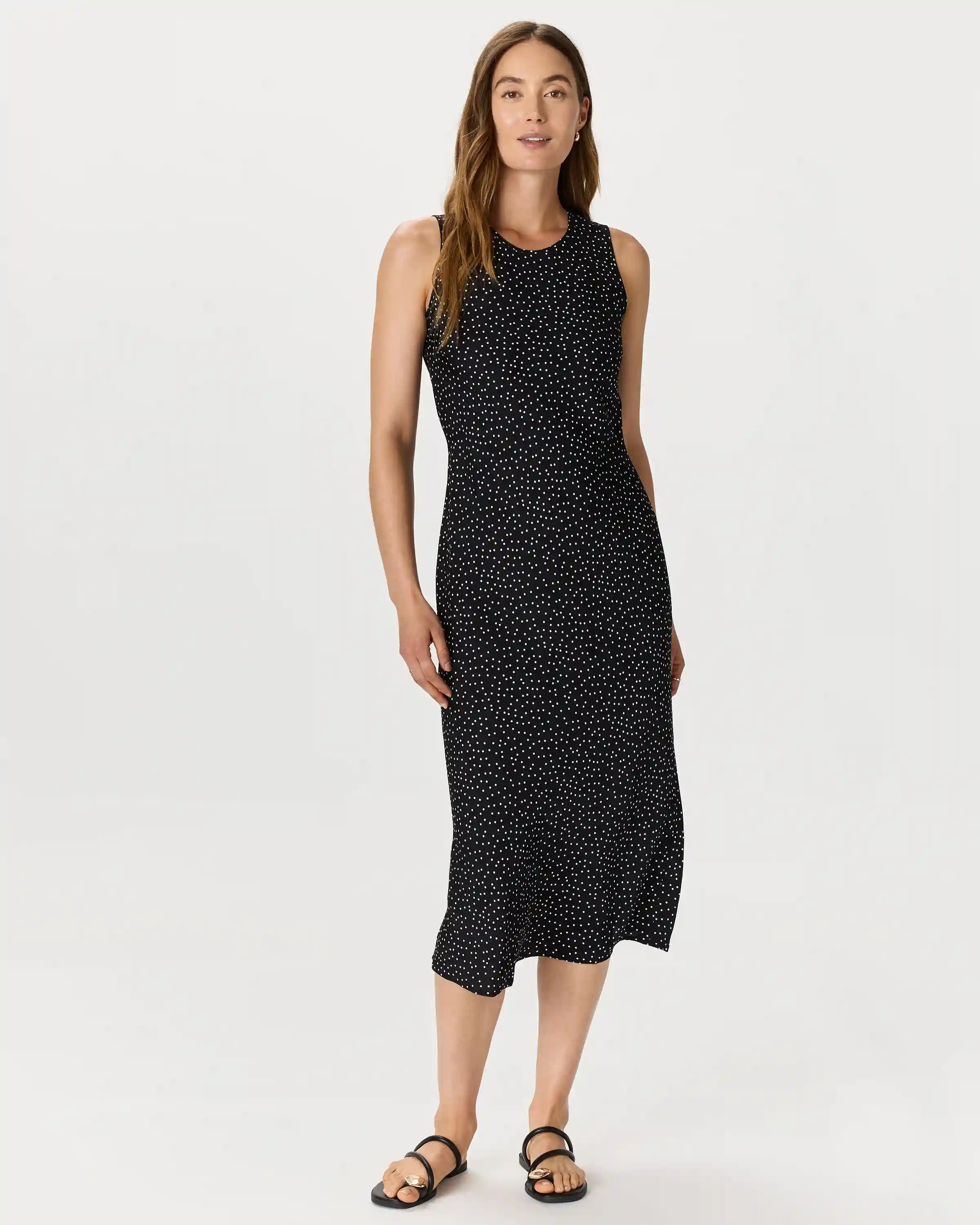 Washable Stretch Silk Tank Midi Dress