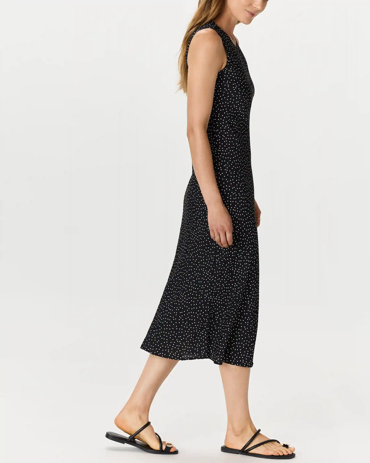 Washable Stretch Silk Tank Midi Dress