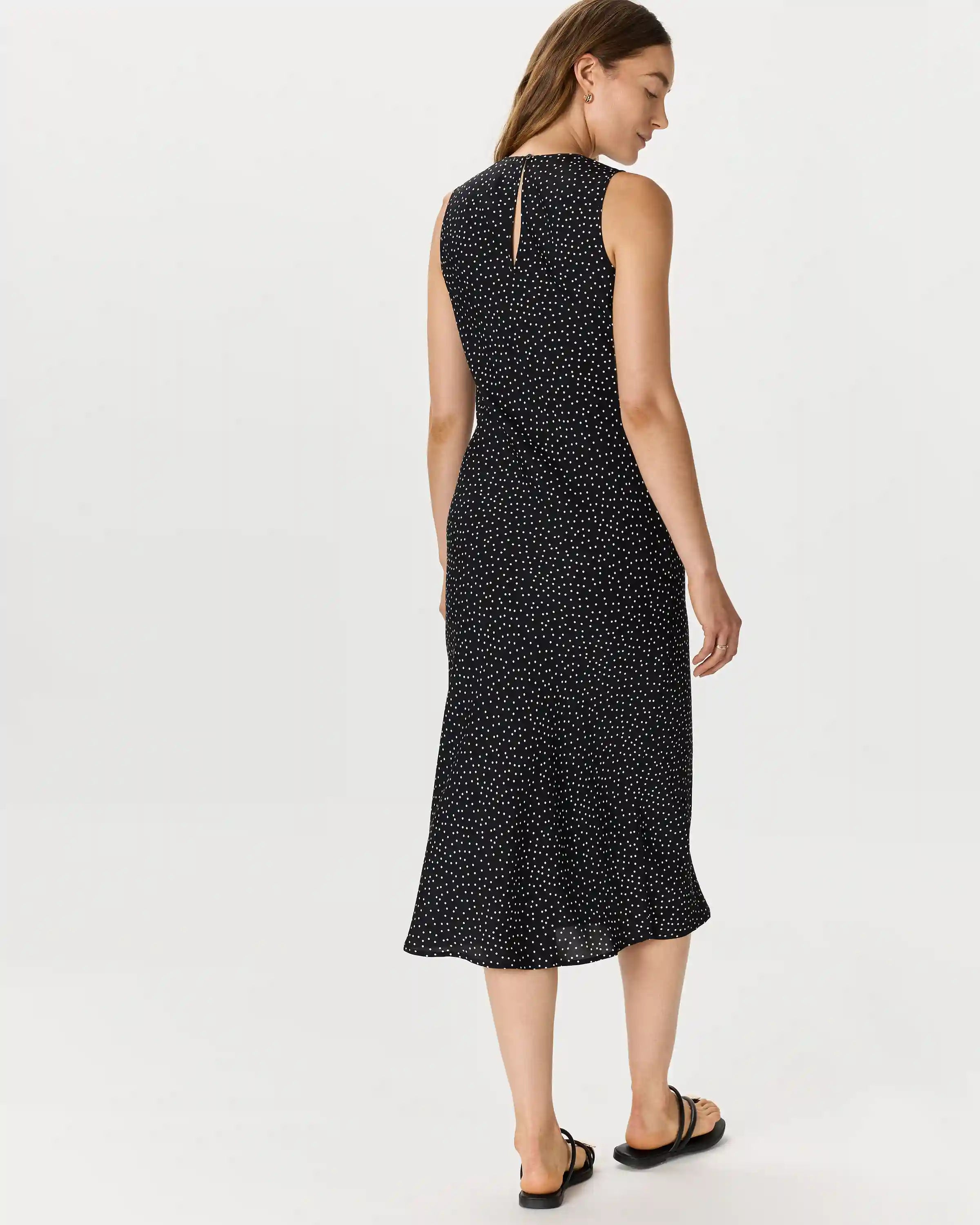 Washable Stretch Silk Tank Midi Dress