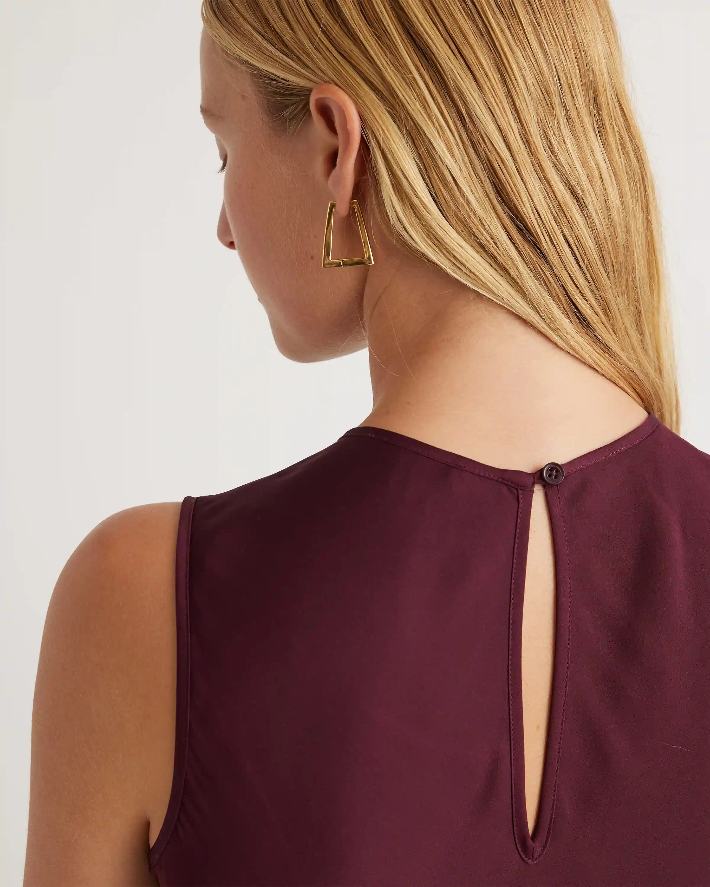 Washable Stretch Silk Tank Midi Dress