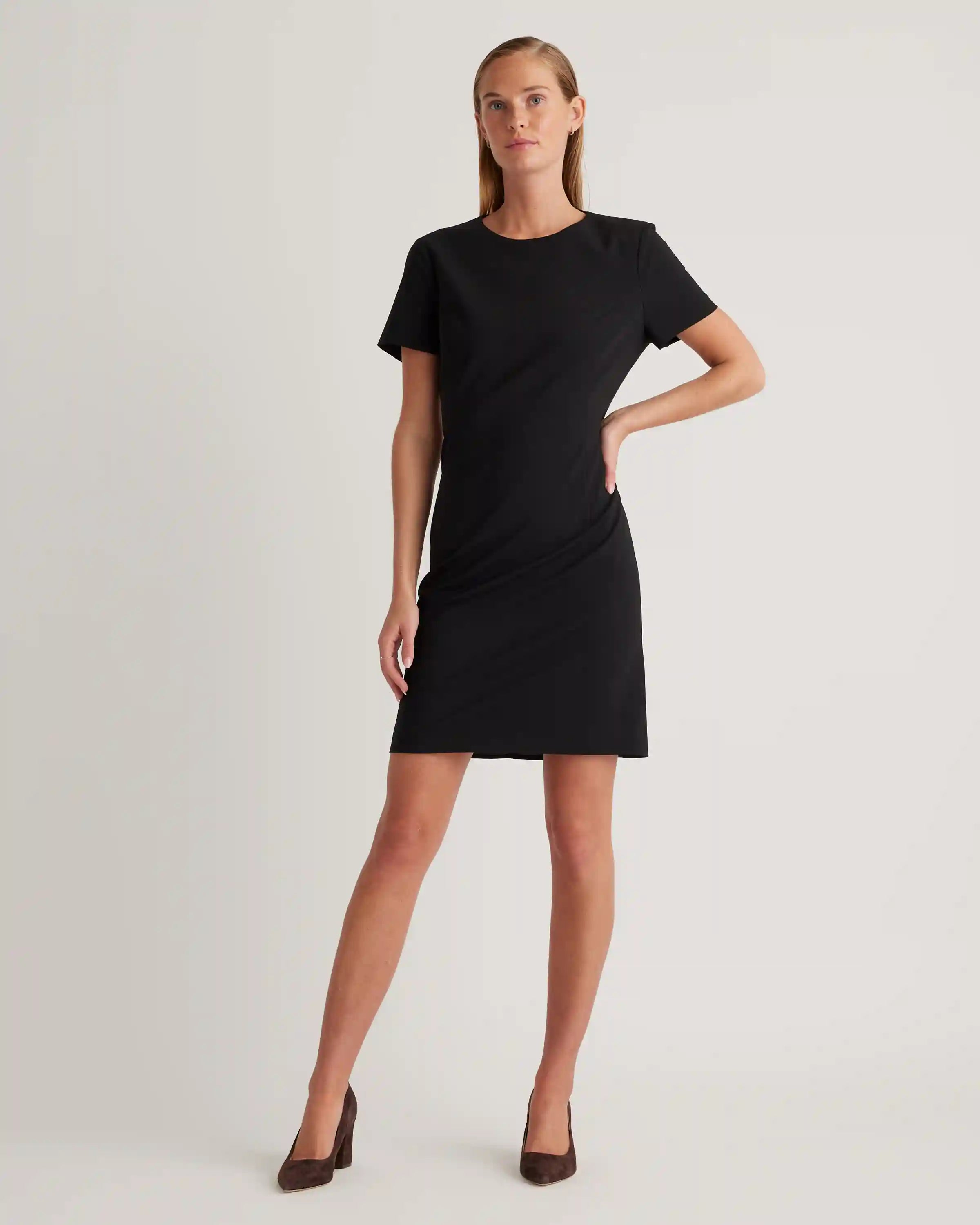 Italian Wool Short Sleeve Dress