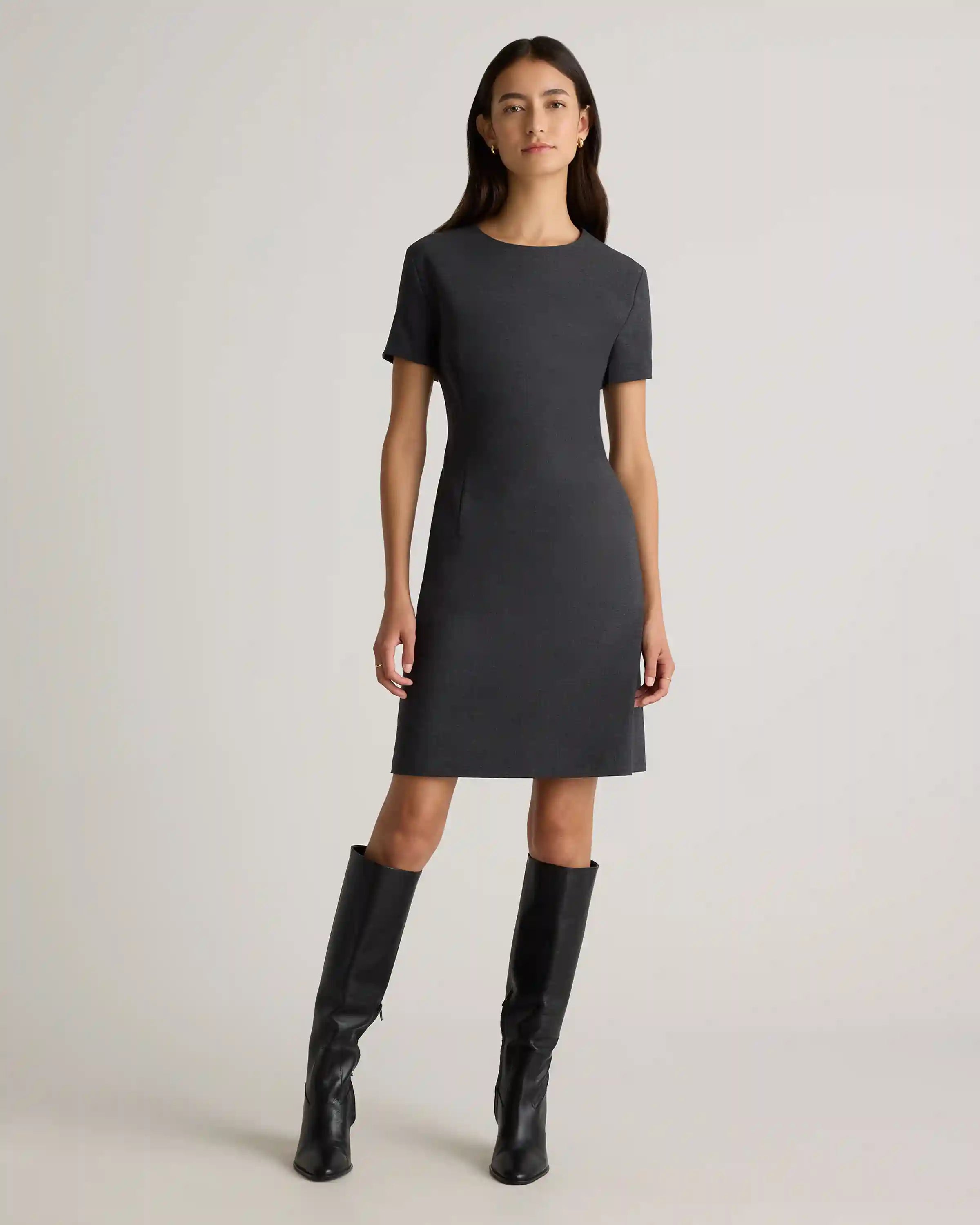 Italian Wool Short Sleeve Dress