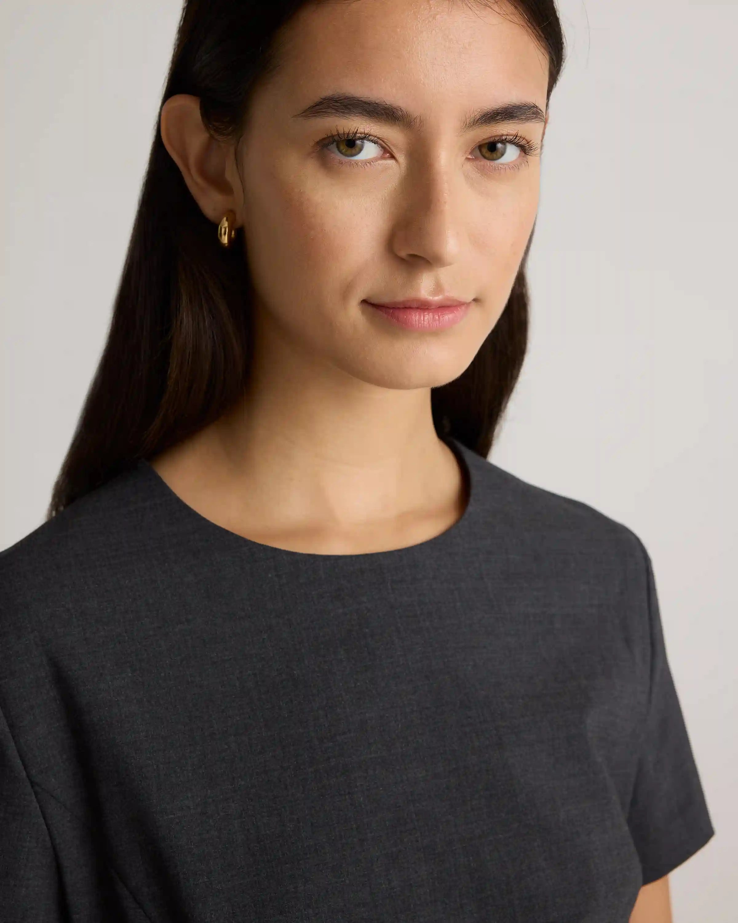 Italian Wool Short Sleeve Dress