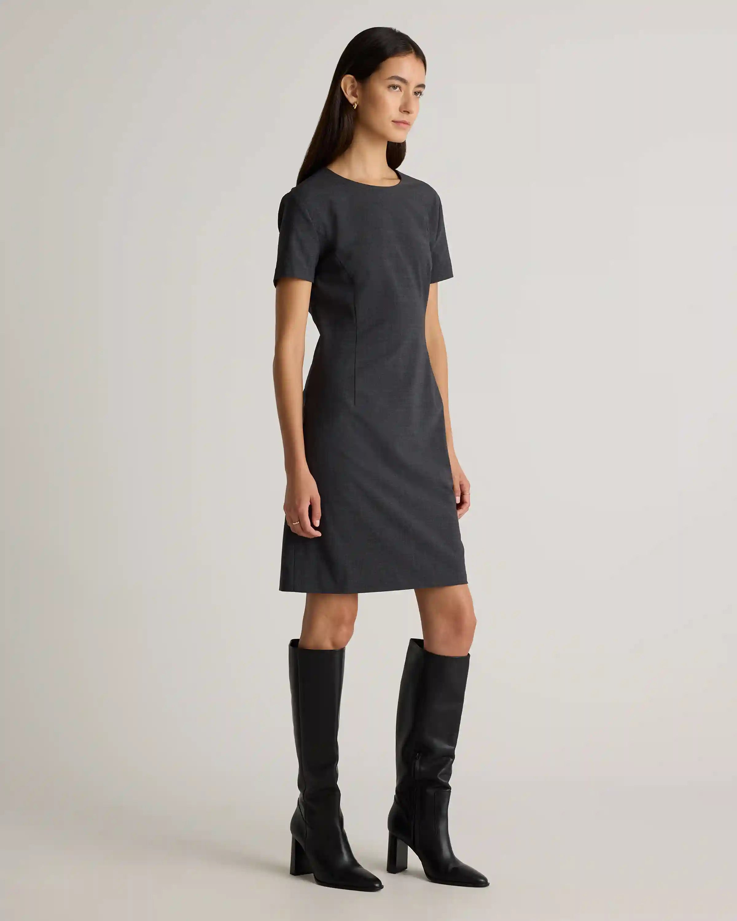 Italian Wool Short Sleeve Dress