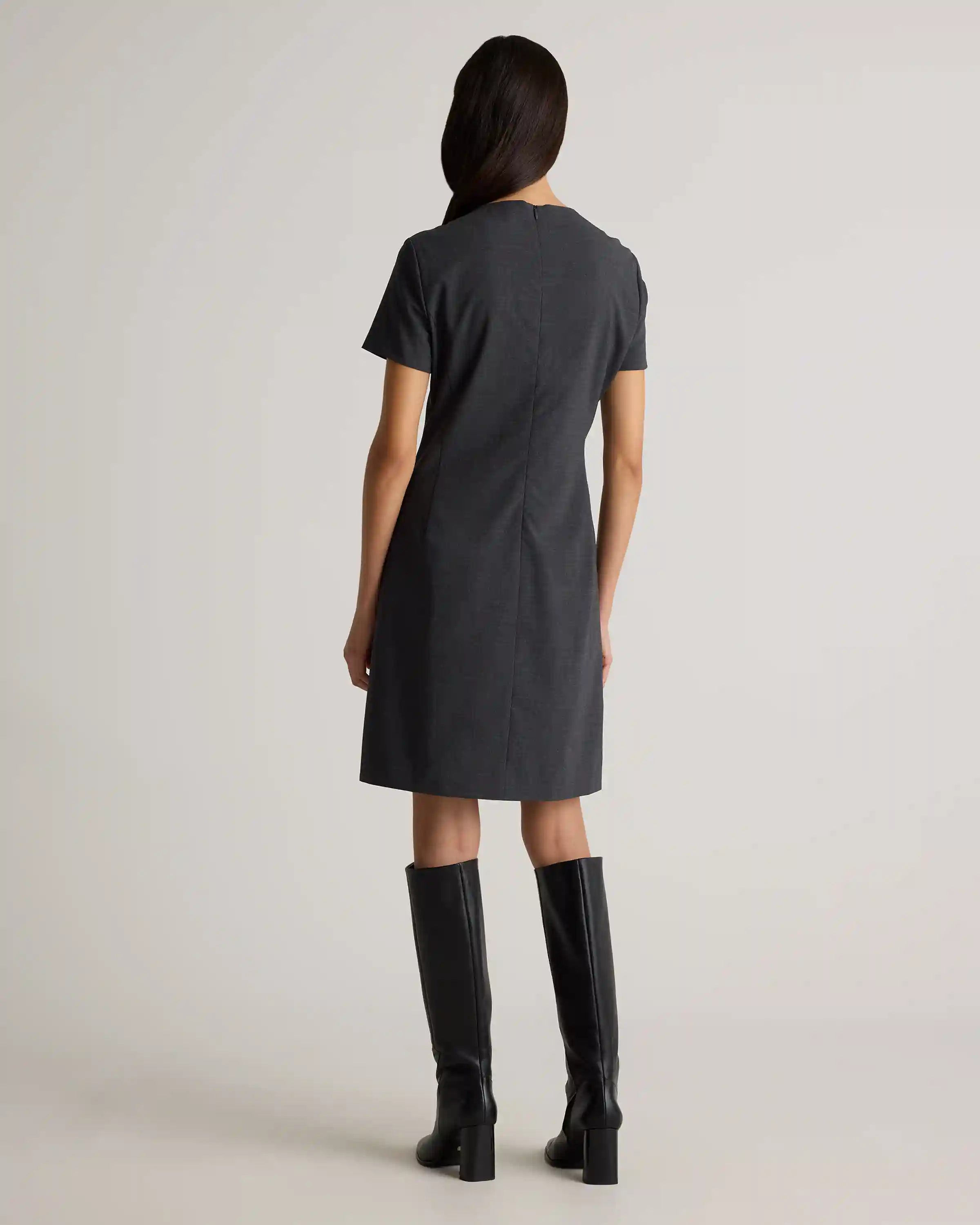 Italian Wool Short Sleeve Dress