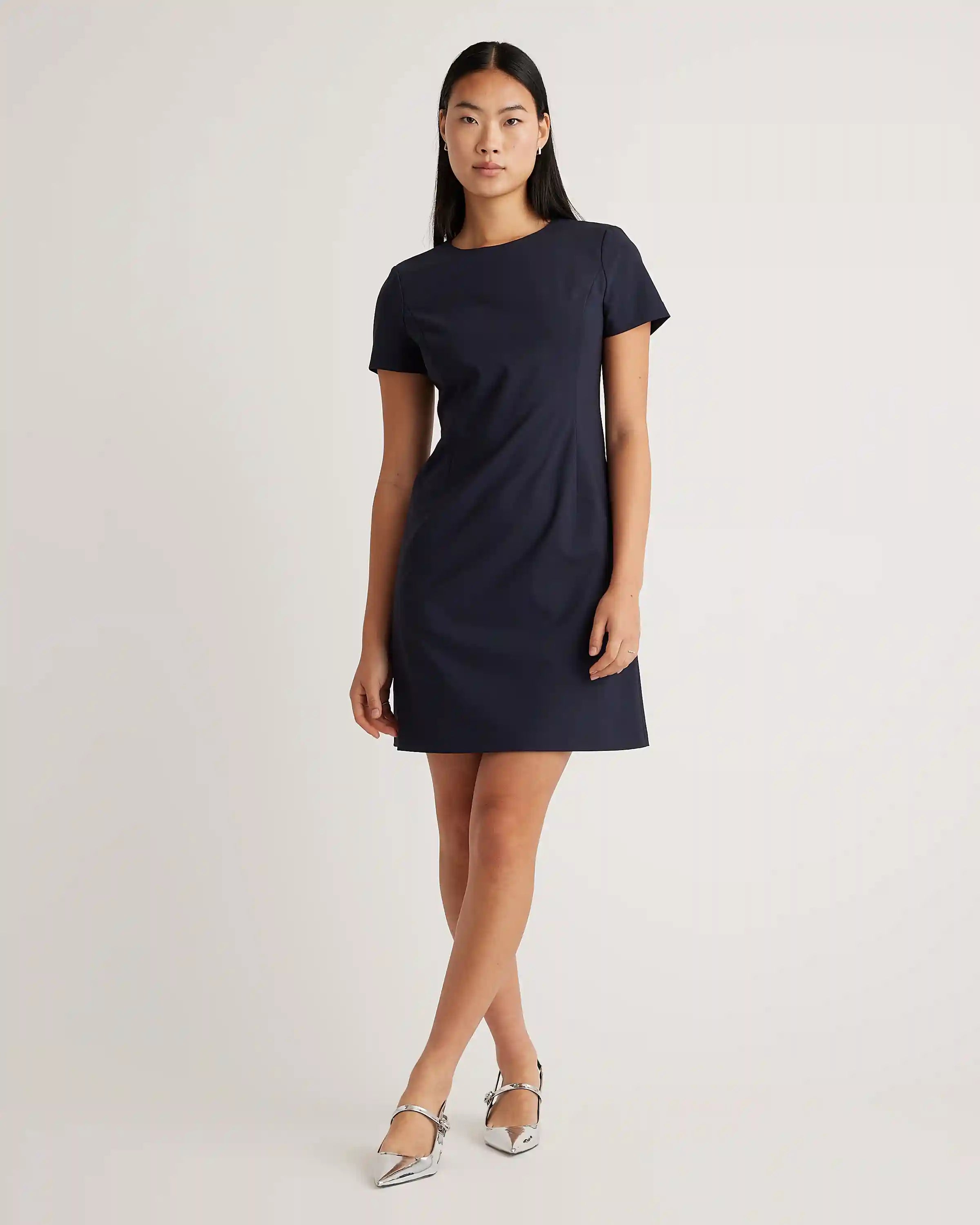 Italian Wool Short Sleeve Dress