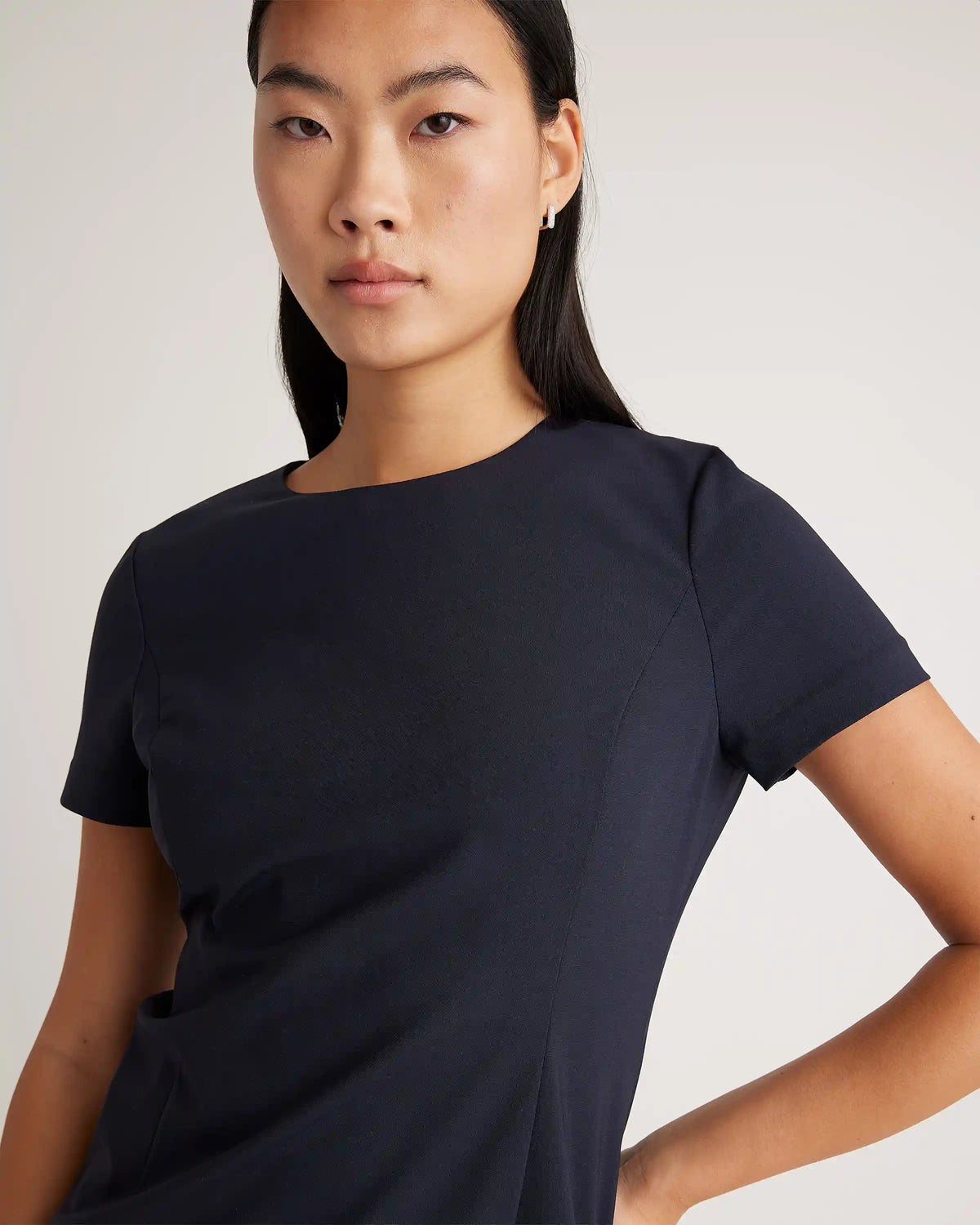 Italian Wool Short Sleeve Dress