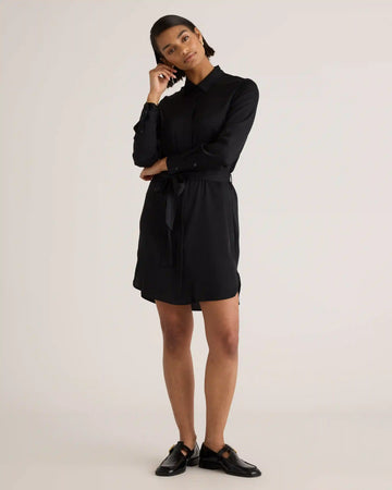 Washable Stretch Silk Shirt Dress