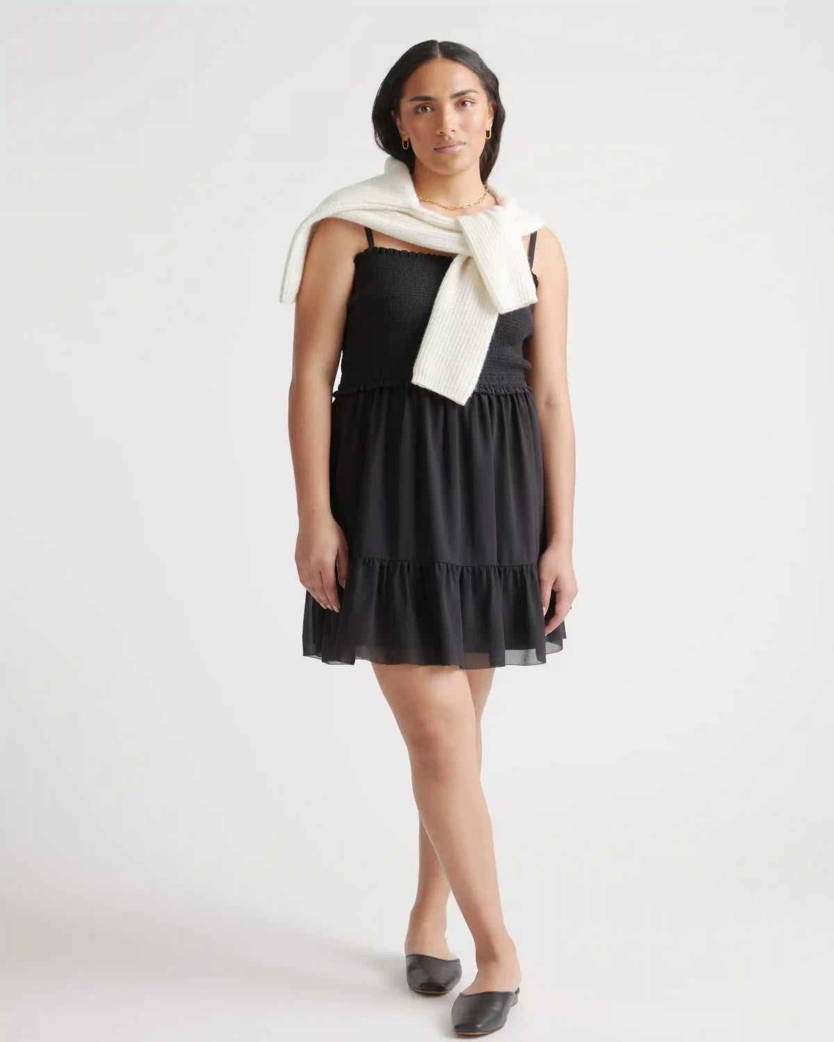 Chiffon Smocked Sleeveless Mini Dress