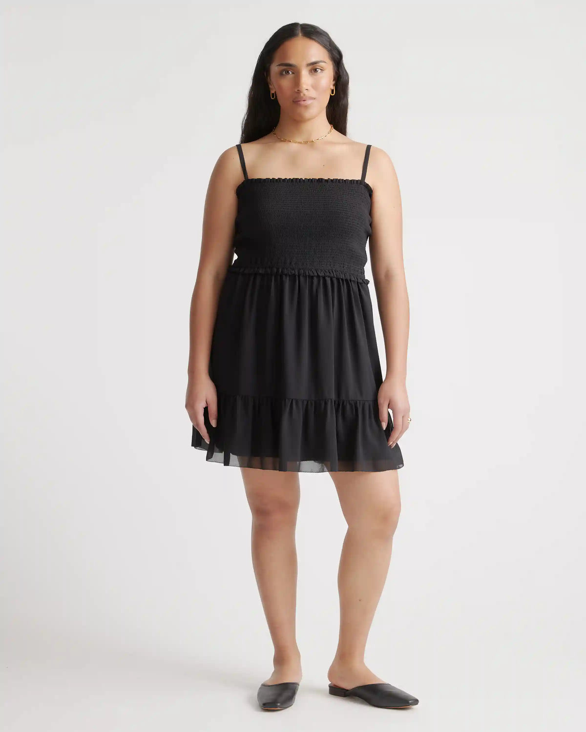 Chiffon Smocked Sleeveless Mini Dress