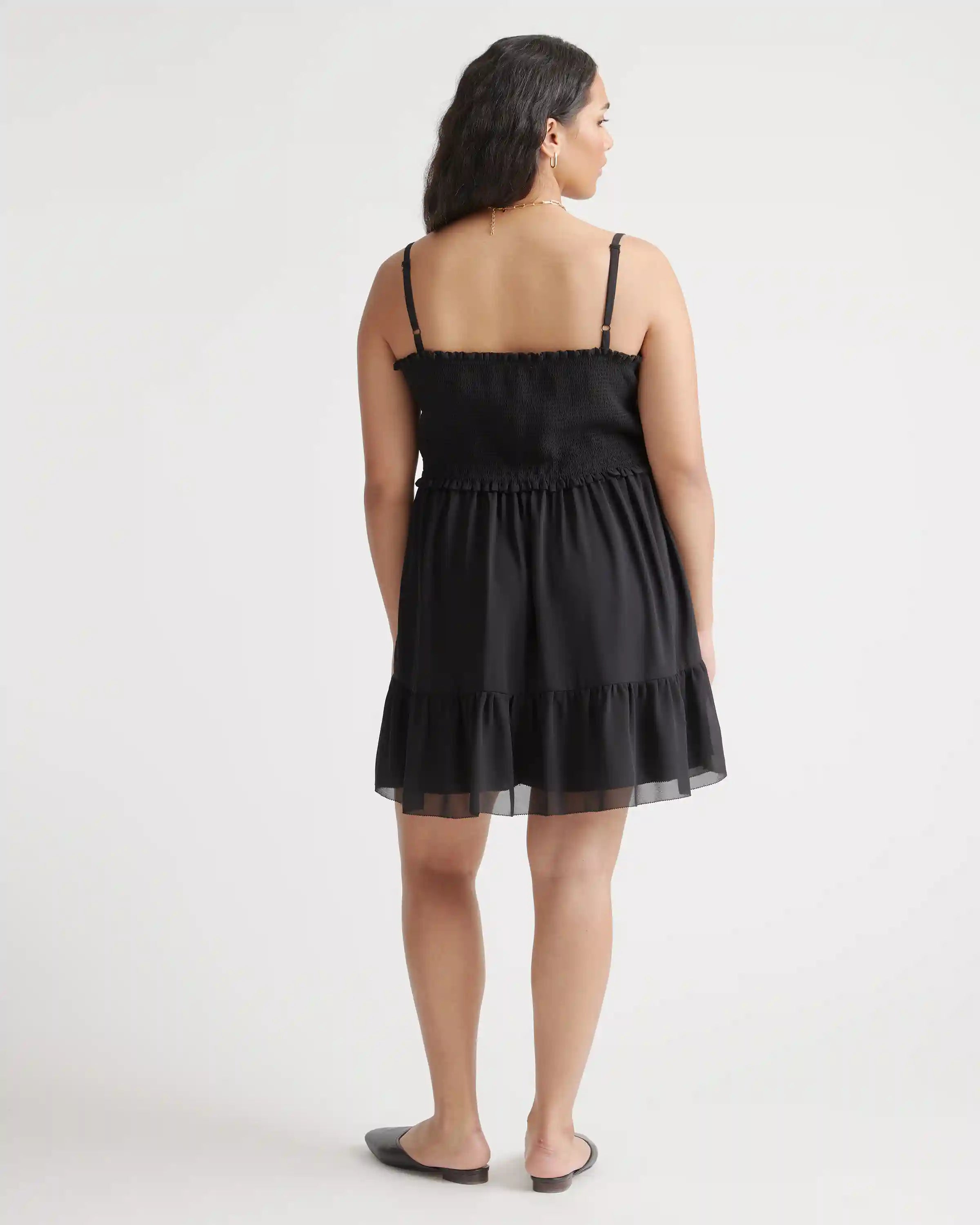 Chiffon Smocked Sleeveless Mini Dress