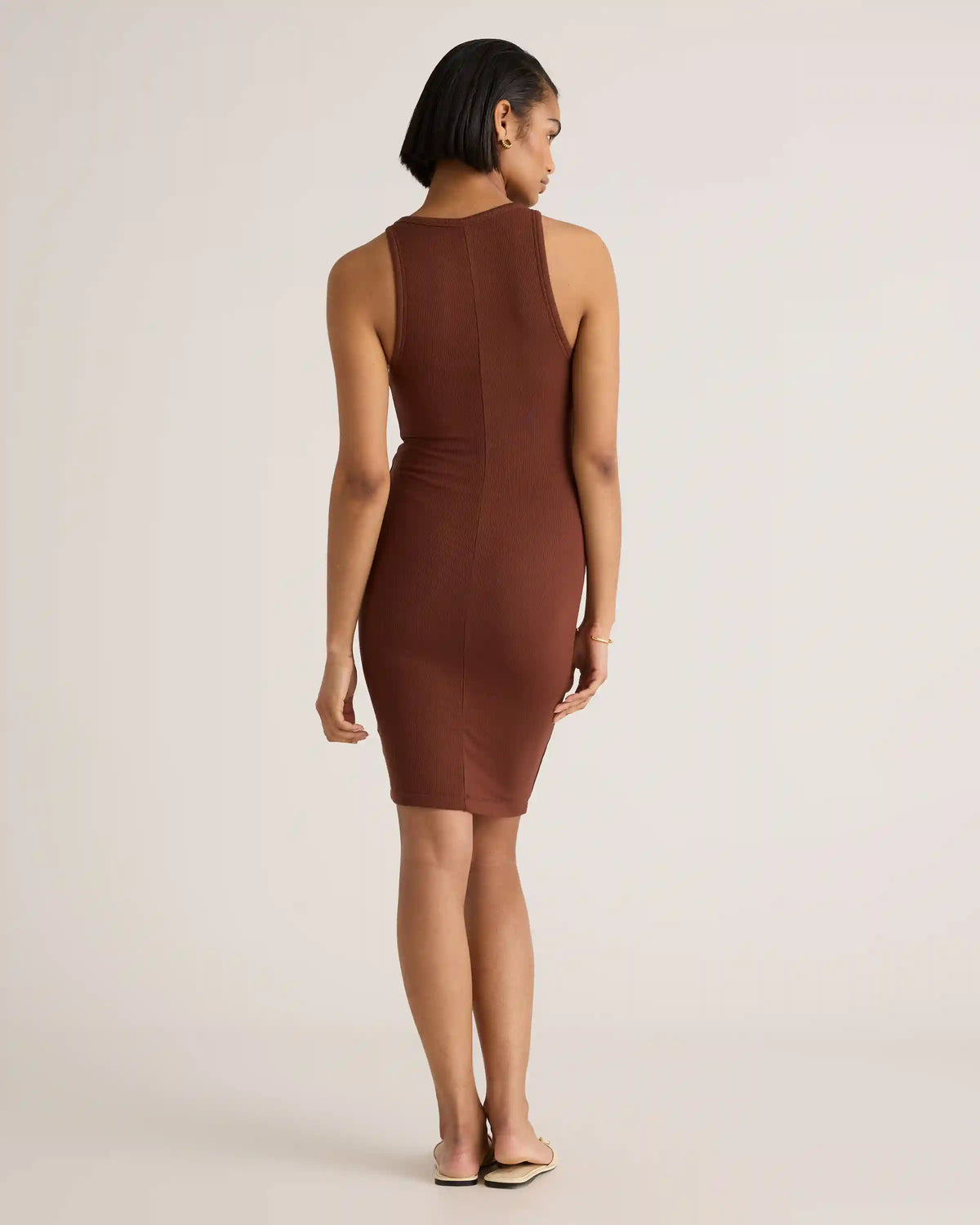 Tencel Rib Knit Sleeveless Mini Dress