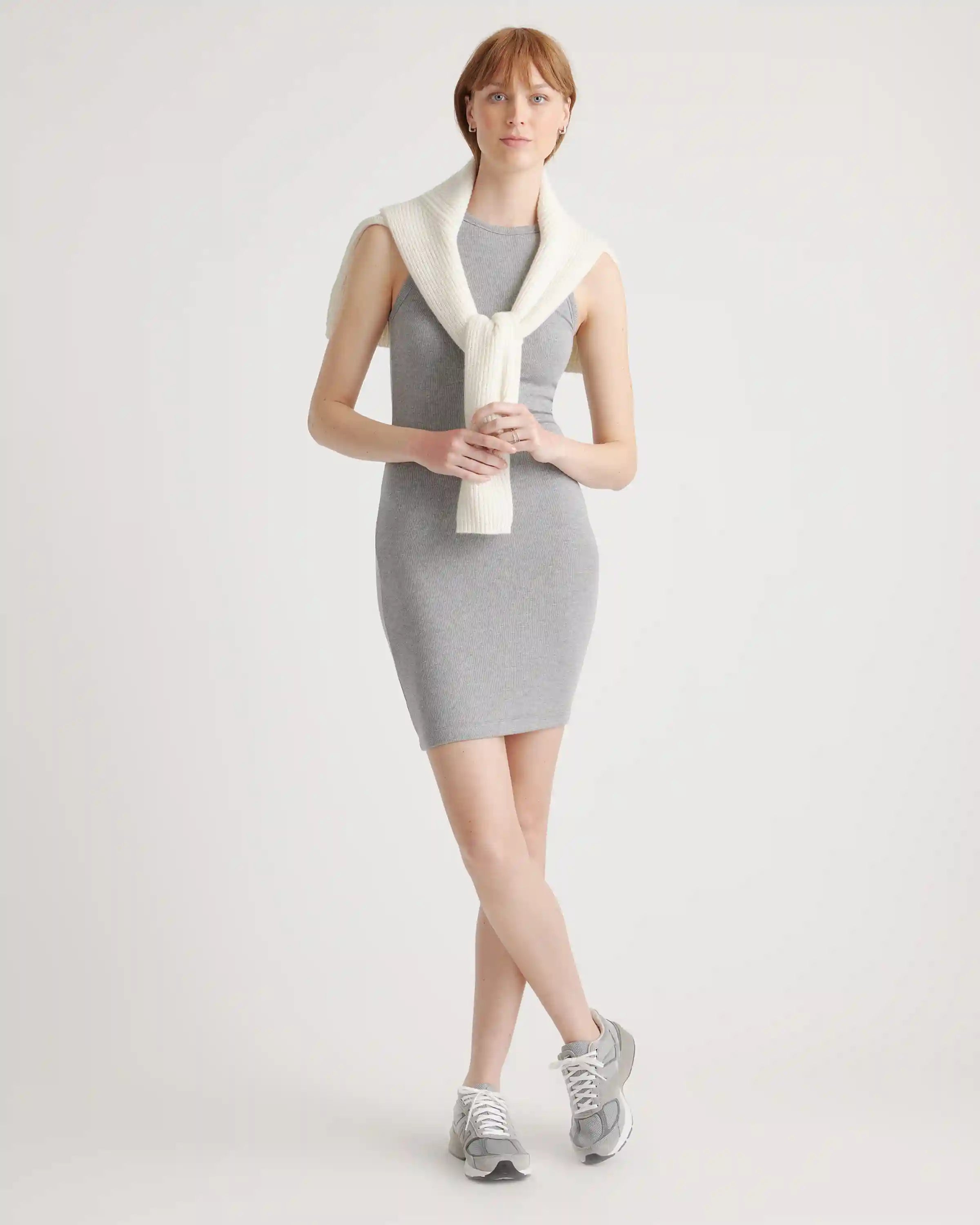 Tencel Rib Knit Sleeveless Mini Dress