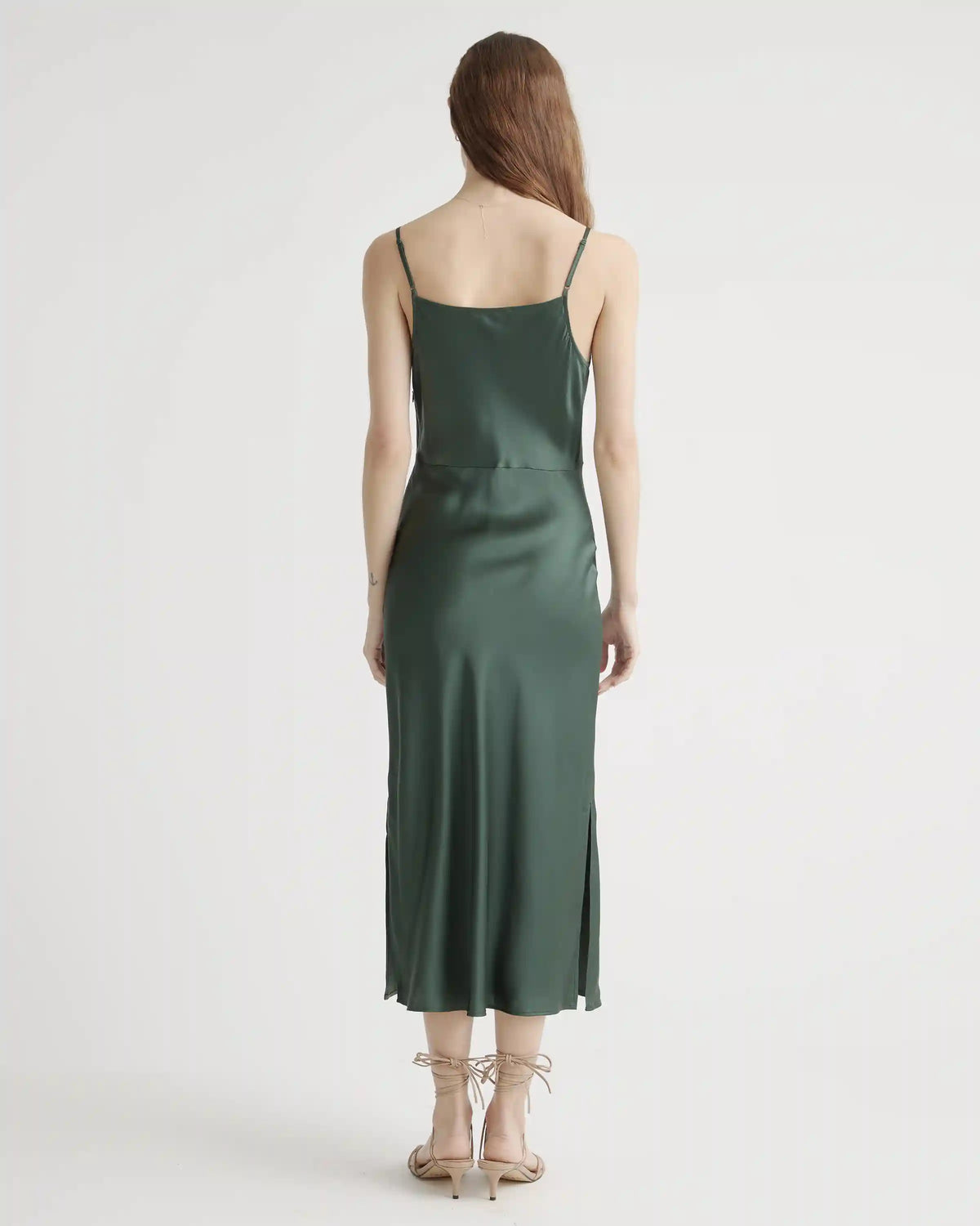100% Washable Silk Cowl Neck Slip Dress