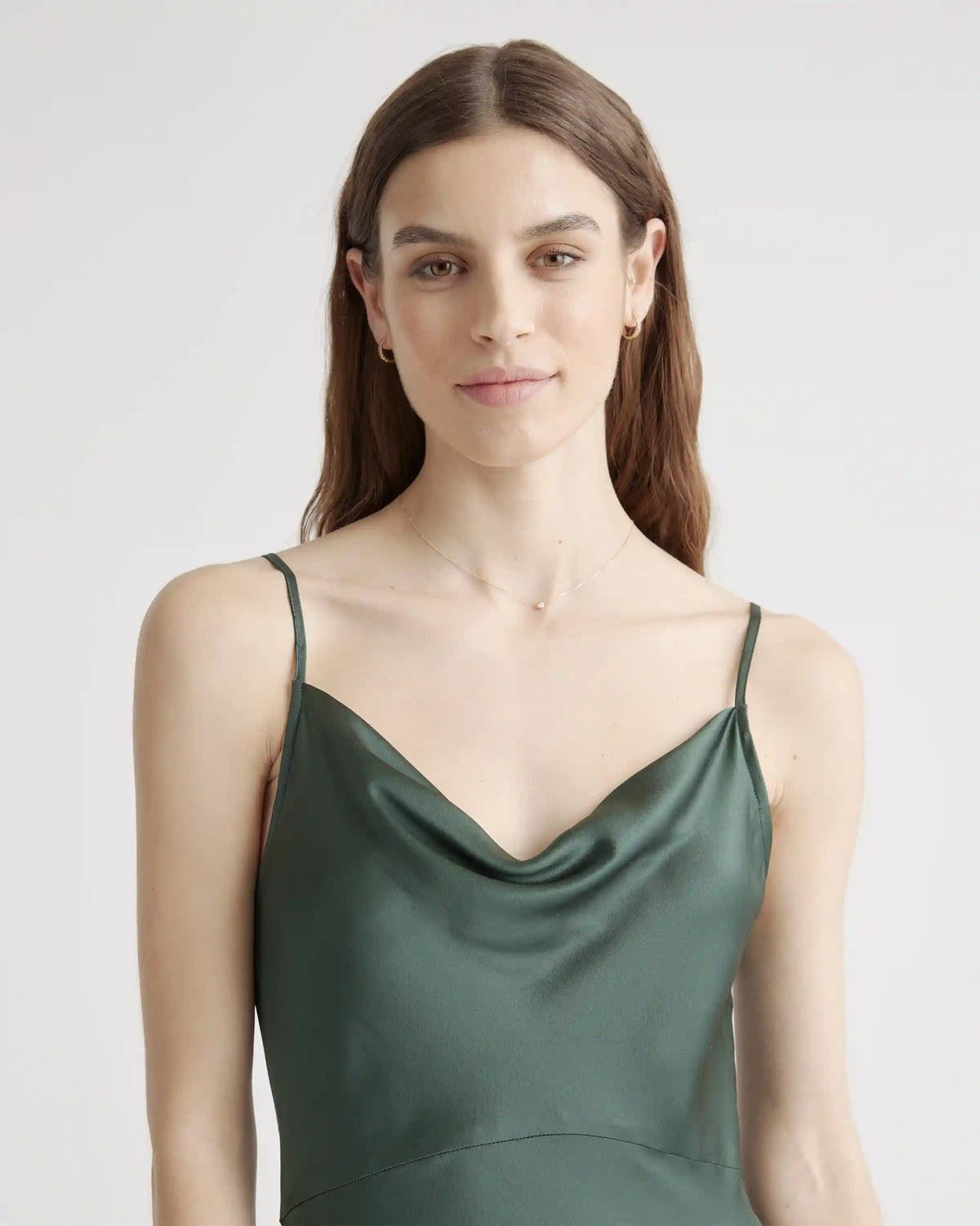 100% Washable Silk Cowl Neck Slip Dress