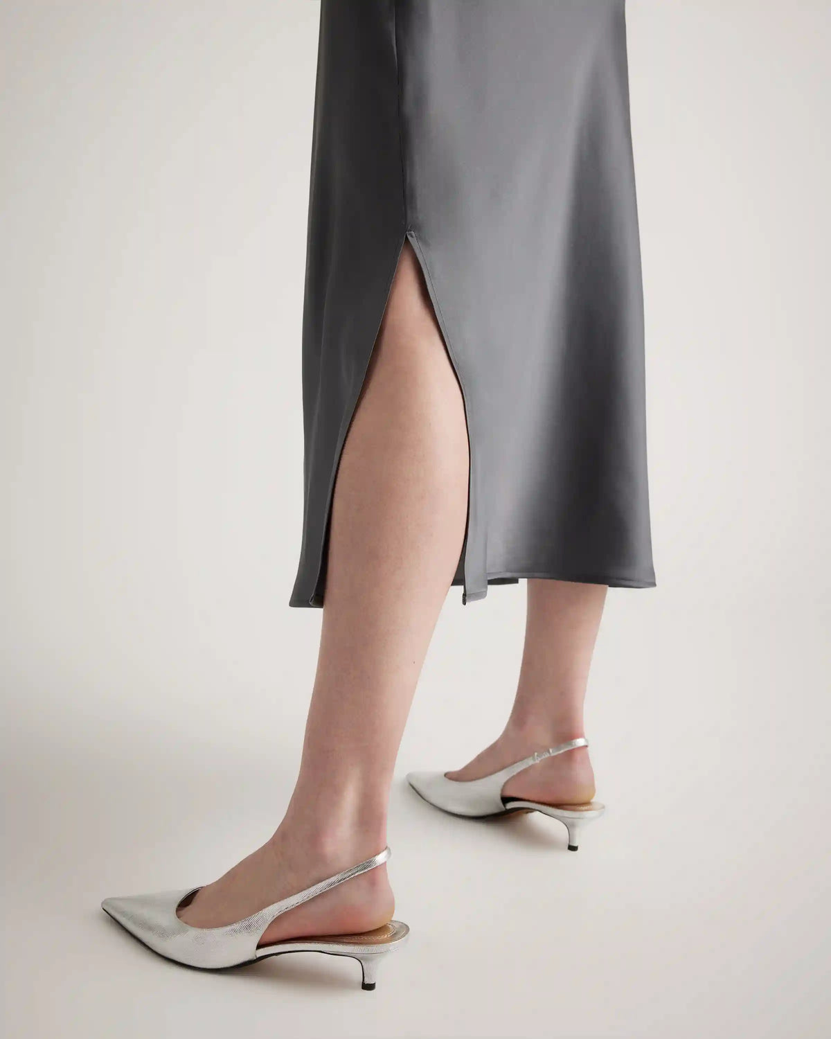 100% Washable Silk Cowl Neck Slip Dress