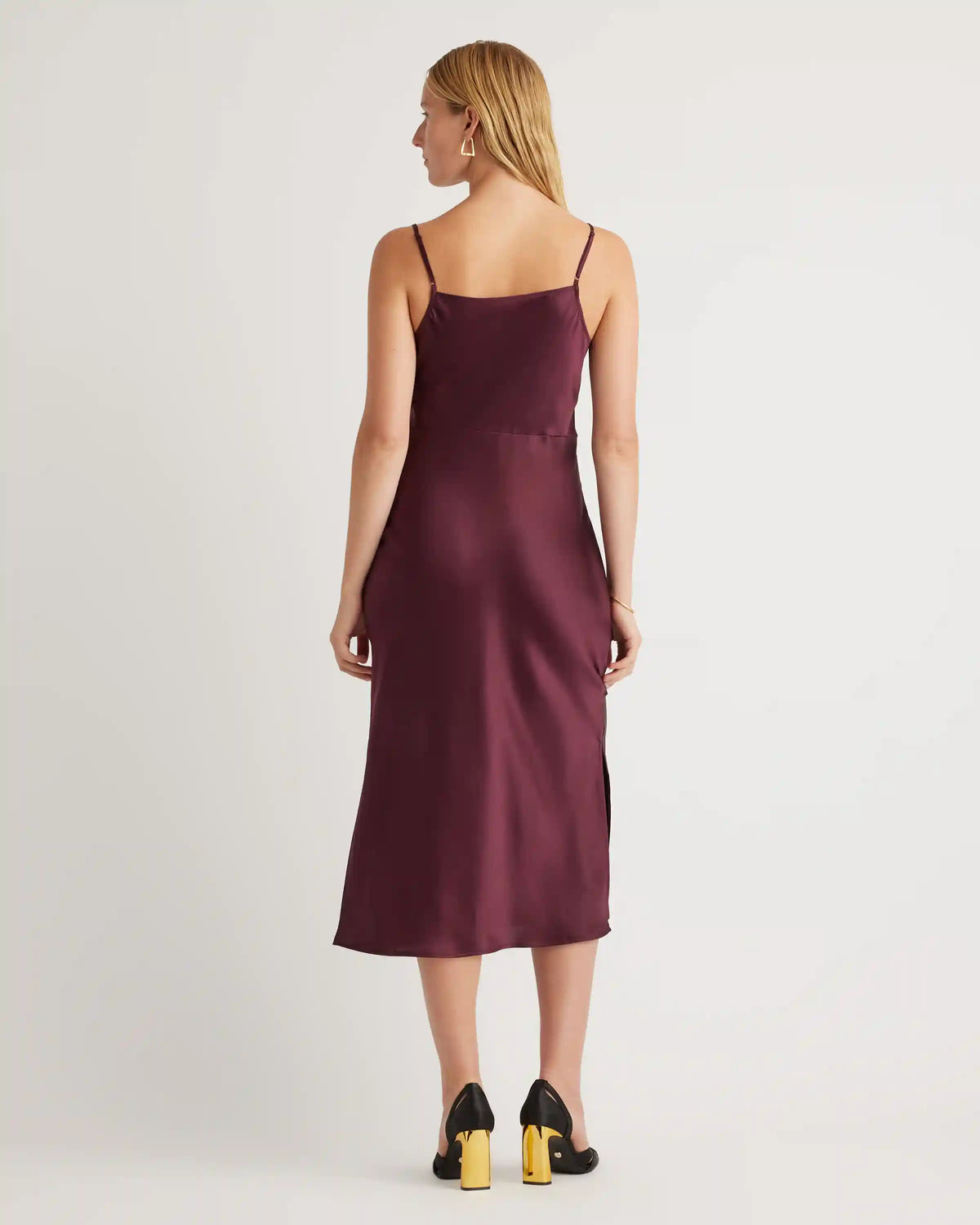 100% Washable Silk Cowl Neck Slip Dress