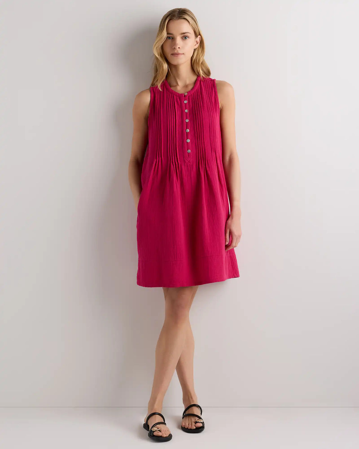 100% Organic Cotton Gauze Sleeveless Swing Dress