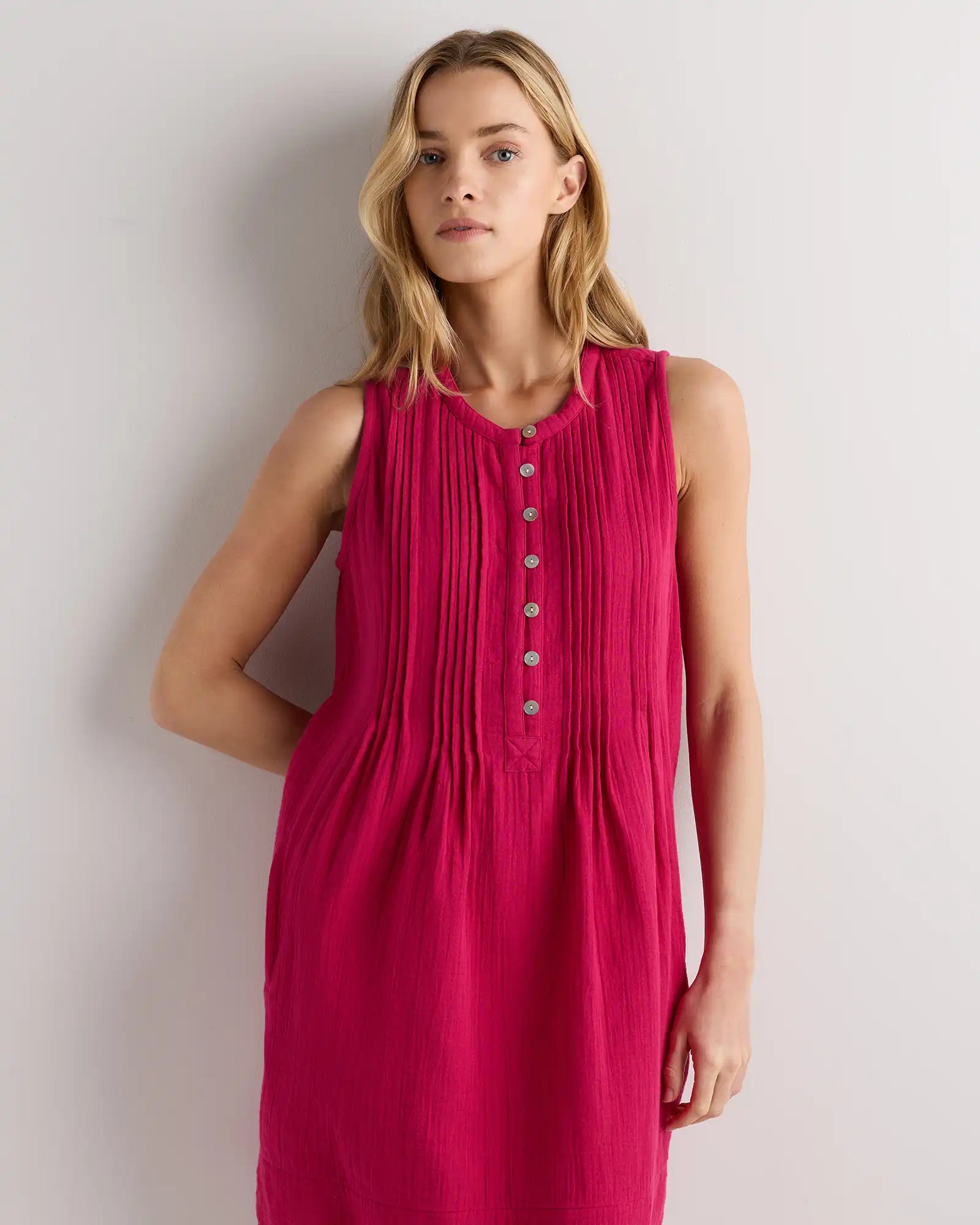 100% Organic Cotton Gauze Sleeveless Swing Dress