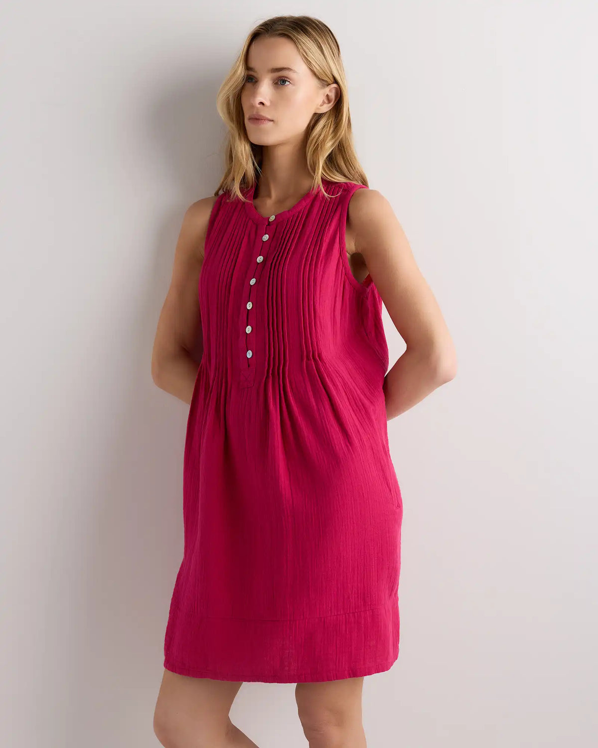 100% Organic Cotton Gauze Sleeveless Swing Dress