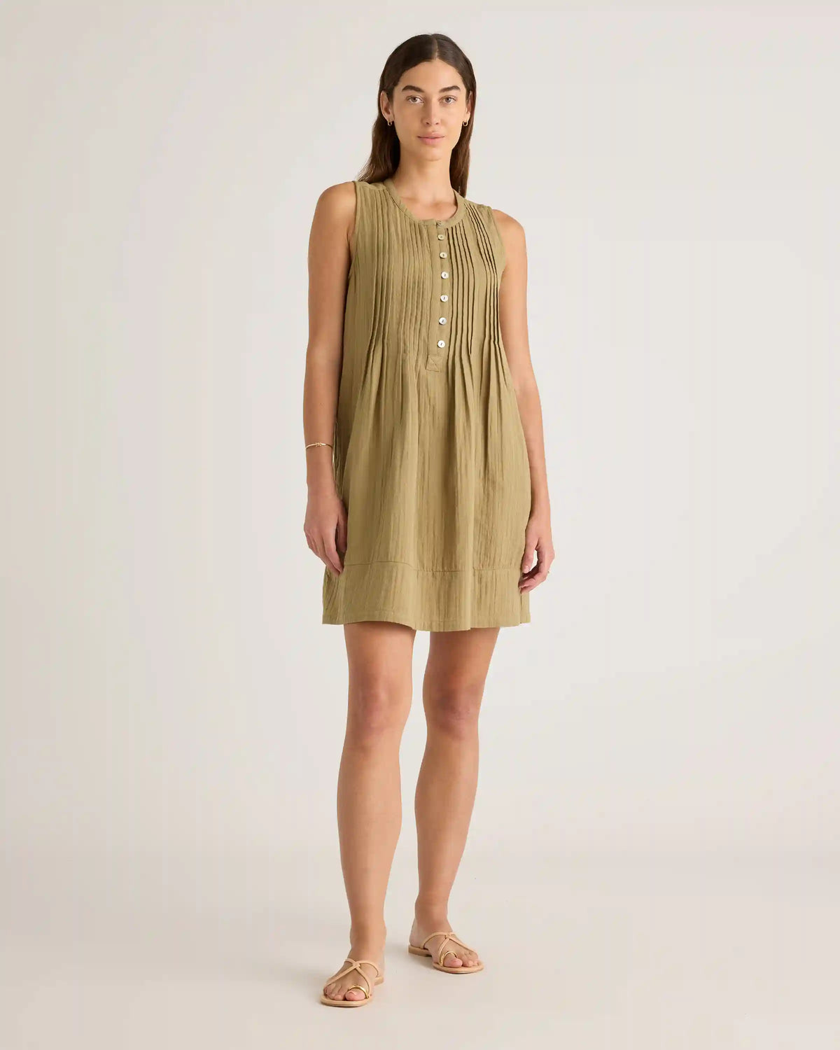 100% Organic Cotton Gauze Sleeveless Swing Dress