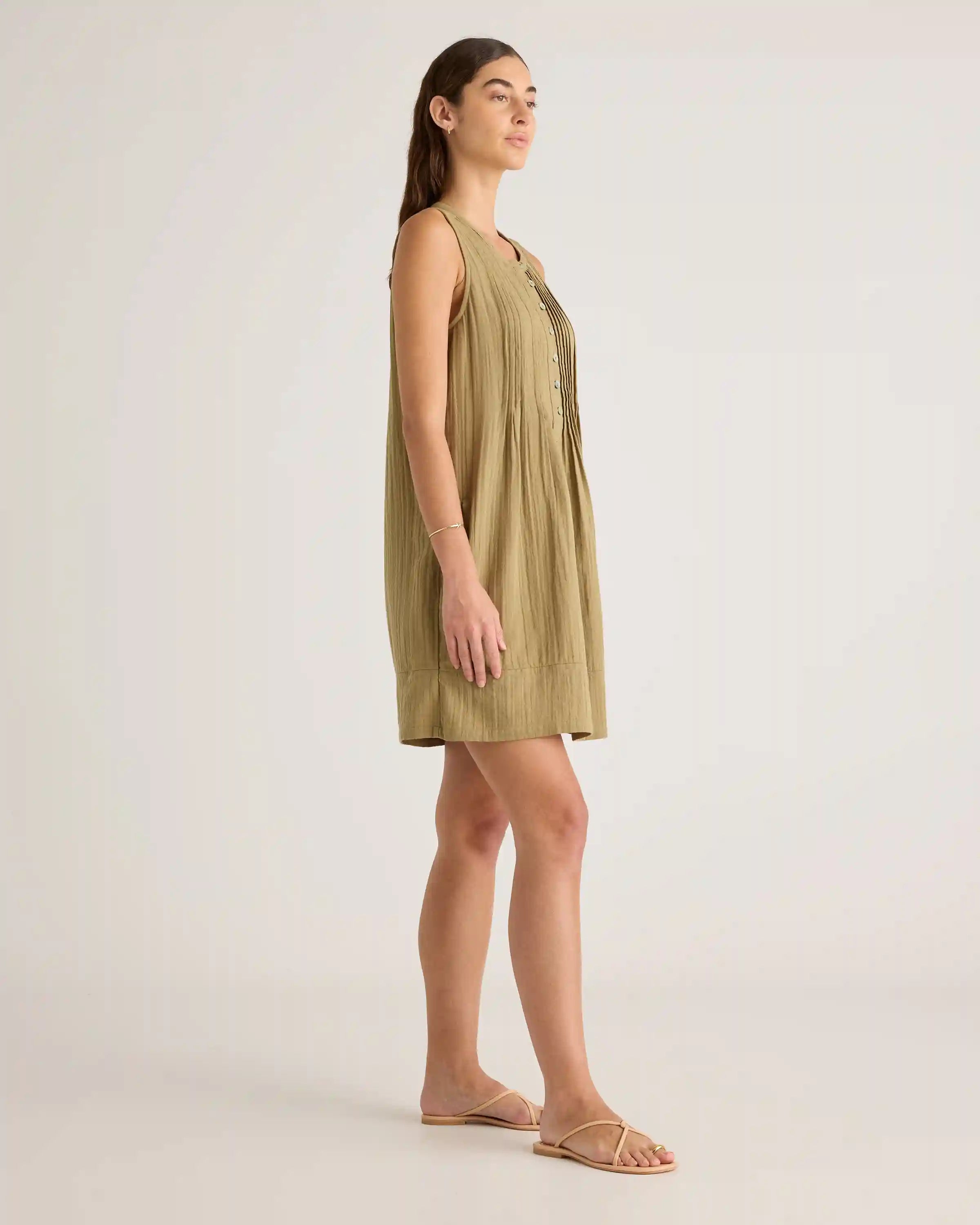 100% Organic Cotton Gauze Sleeveless Swing Dress