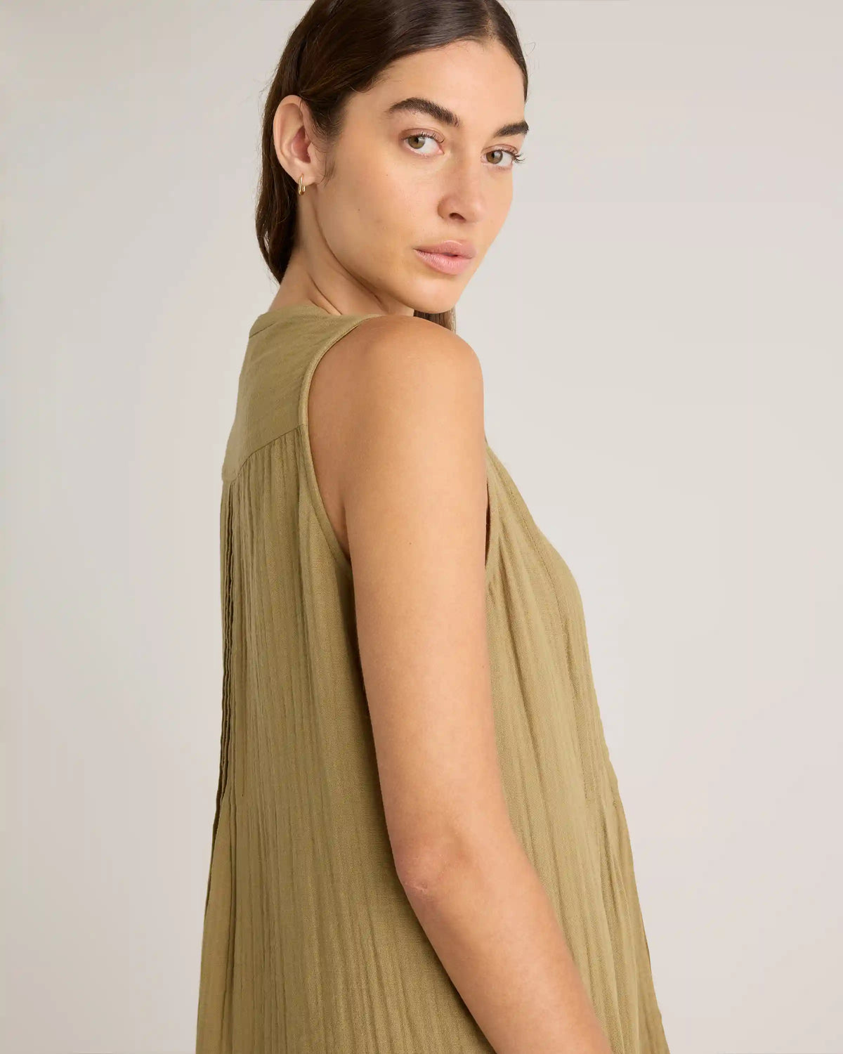 100% Organic Cotton Gauze Sleeveless Swing Dress