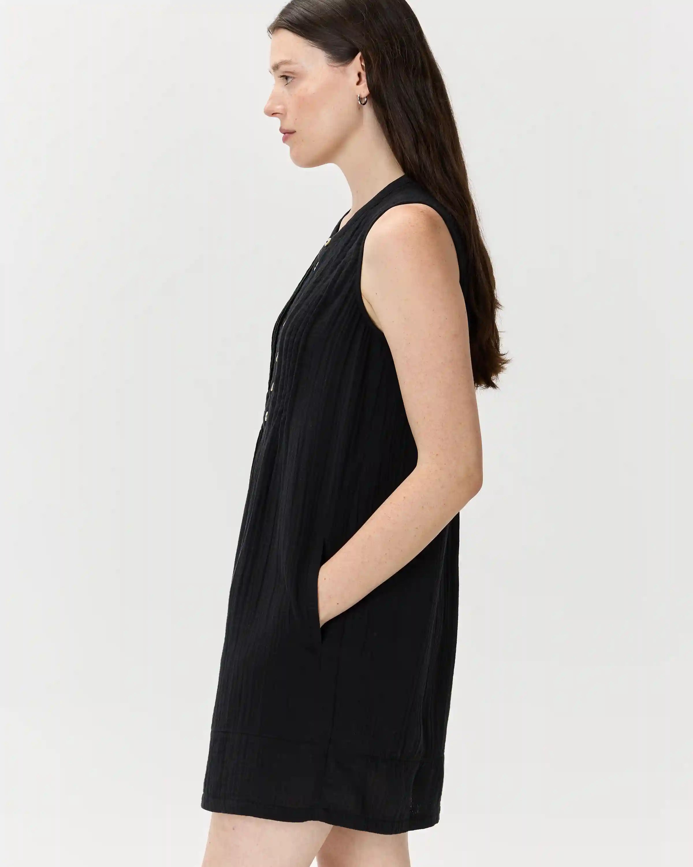 100% Organic Cotton Gauze Sleeveless Swing Dress