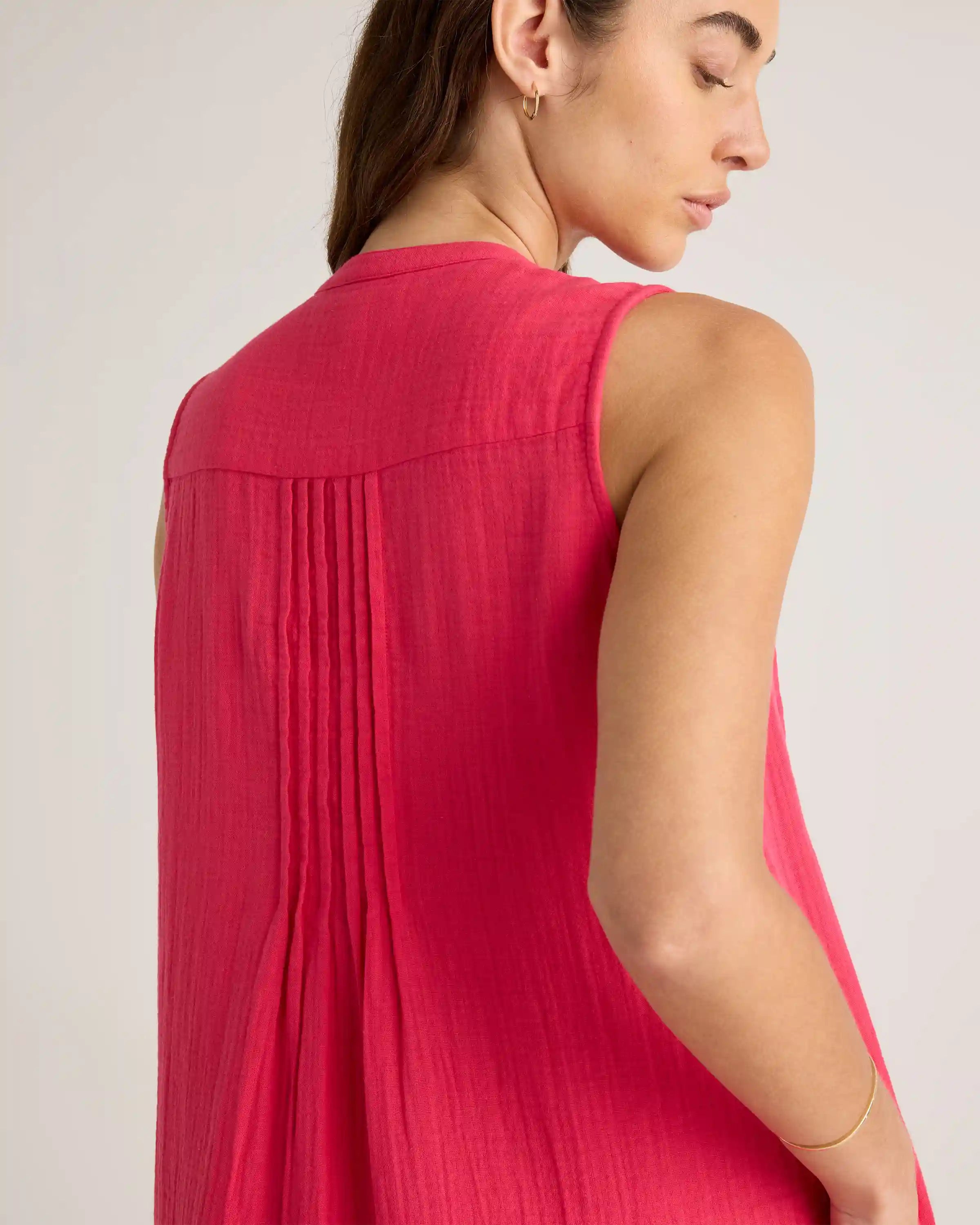 100% Organic Cotton Gauze Sleeveless Swing Dress