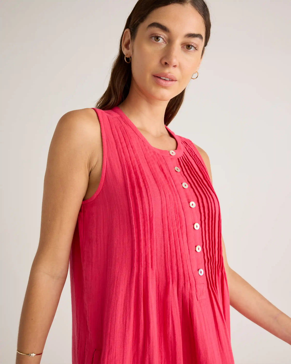 100% Organic Cotton Gauze Sleeveless Swing Dress