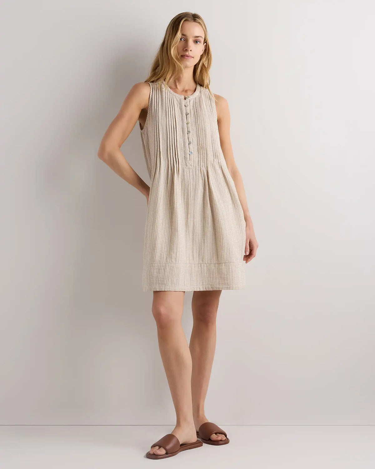 100% Organic Cotton Gauze Sleeveless Swing Dress