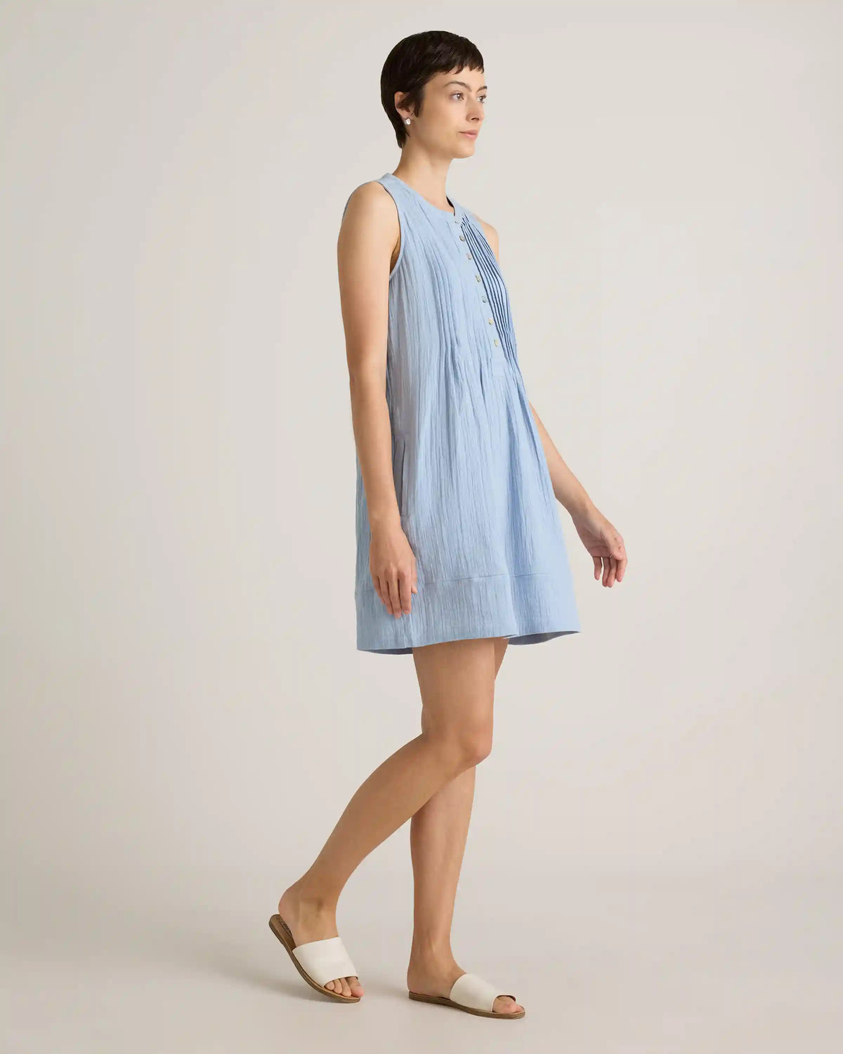 100% Organic Cotton Gauze Sleeveless Swing Dress