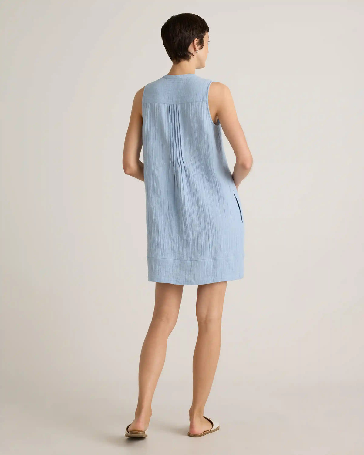 100% Organic Cotton Gauze Sleeveless Swing Dress