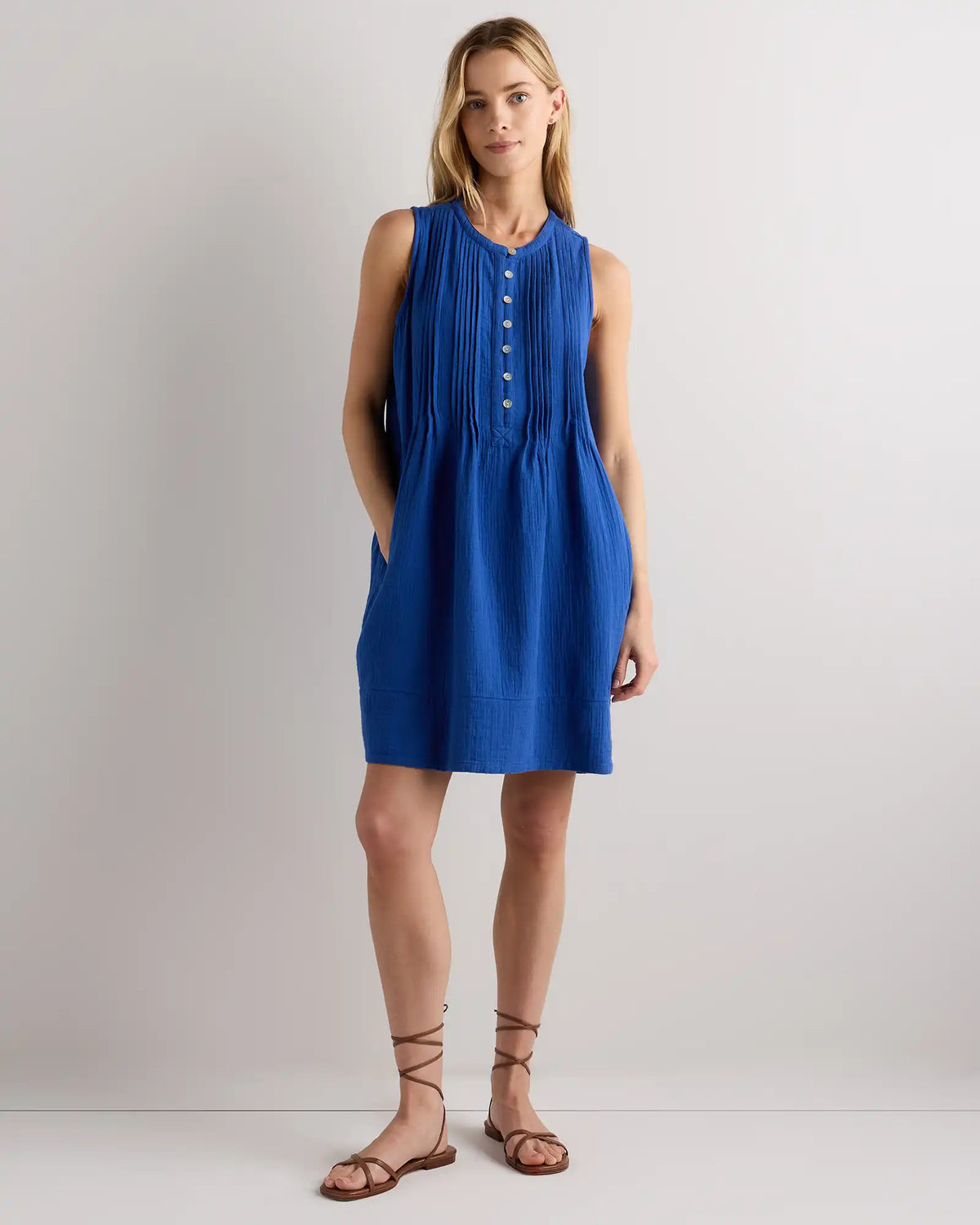 100% Organic Cotton Gauze Sleeveless Swing Dress