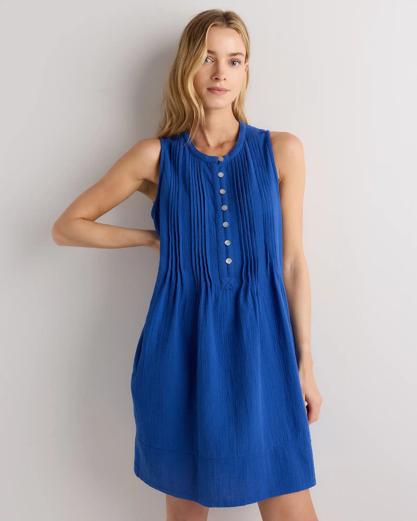 100% Organic Cotton Gauze Sleeveless Swing Dress