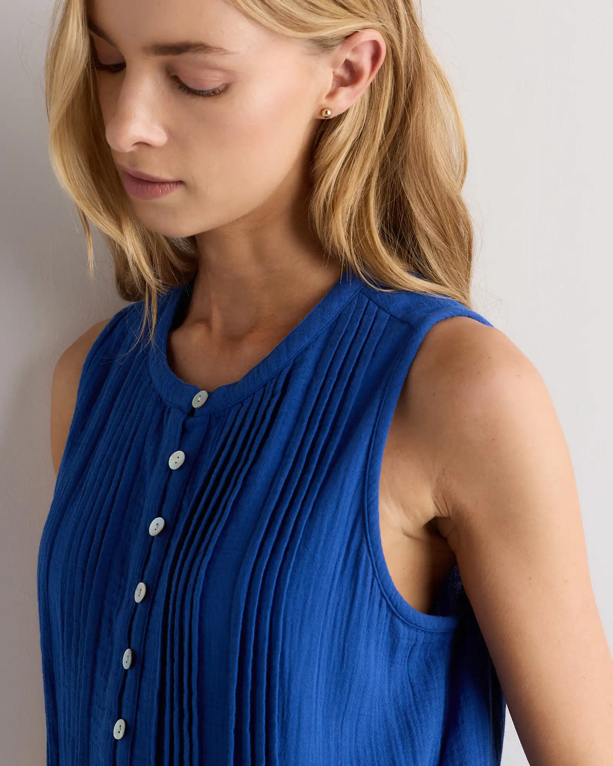 100% Organic Cotton Gauze Sleeveless Swing Dress