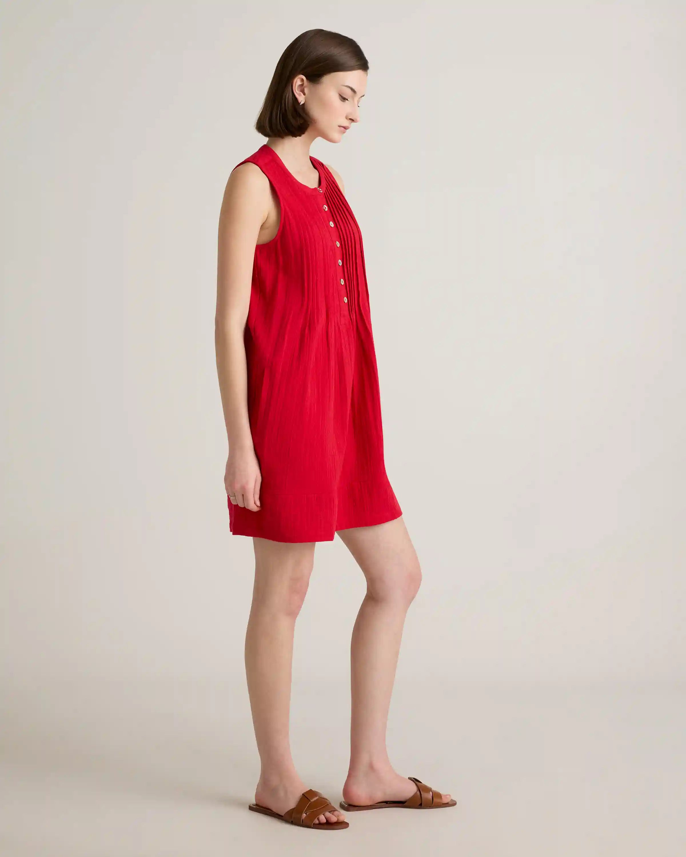 100% Organic Cotton Gauze Sleeveless Swing Dress