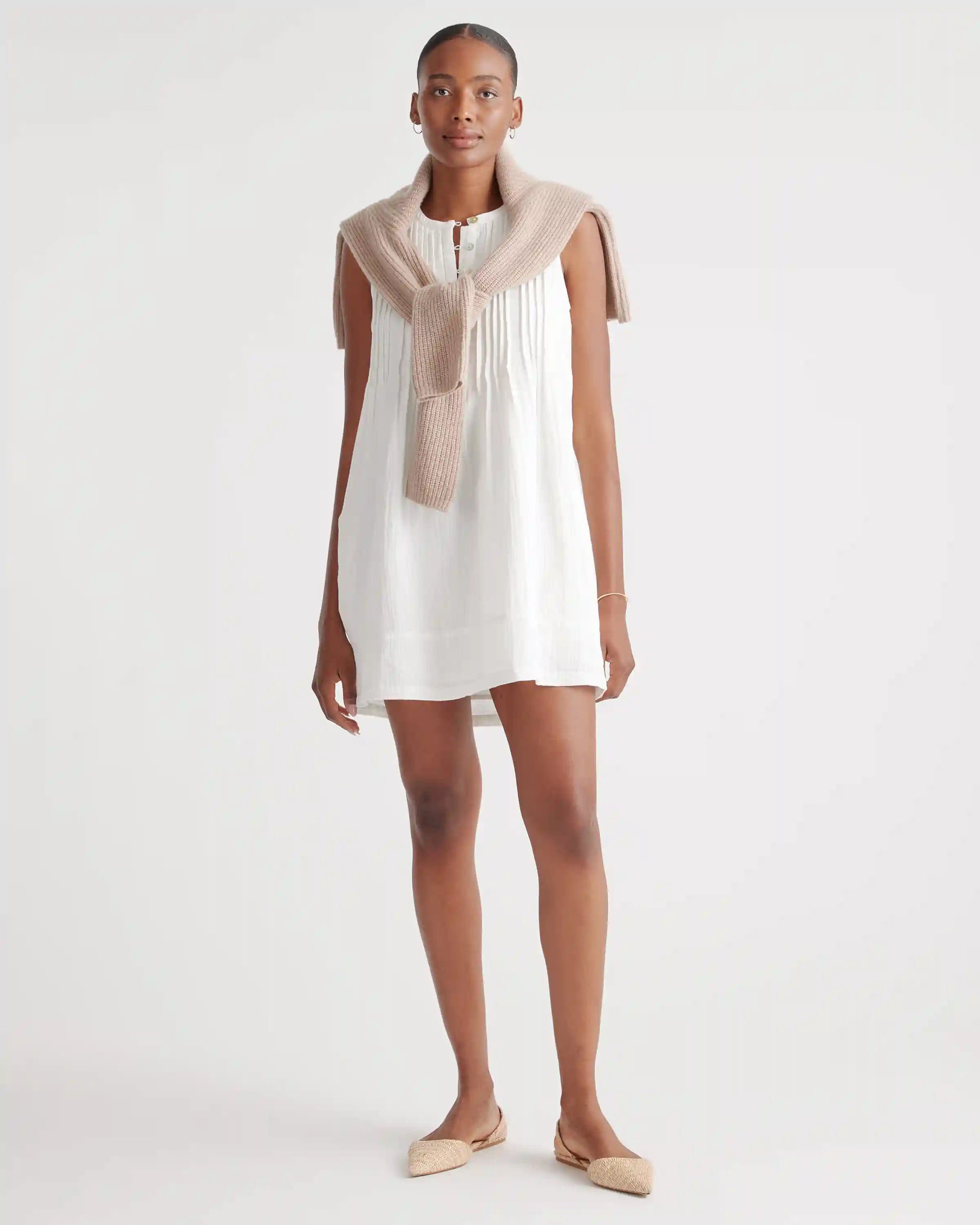 100% Organic Cotton Gauze Sleeveless Swing Dress
