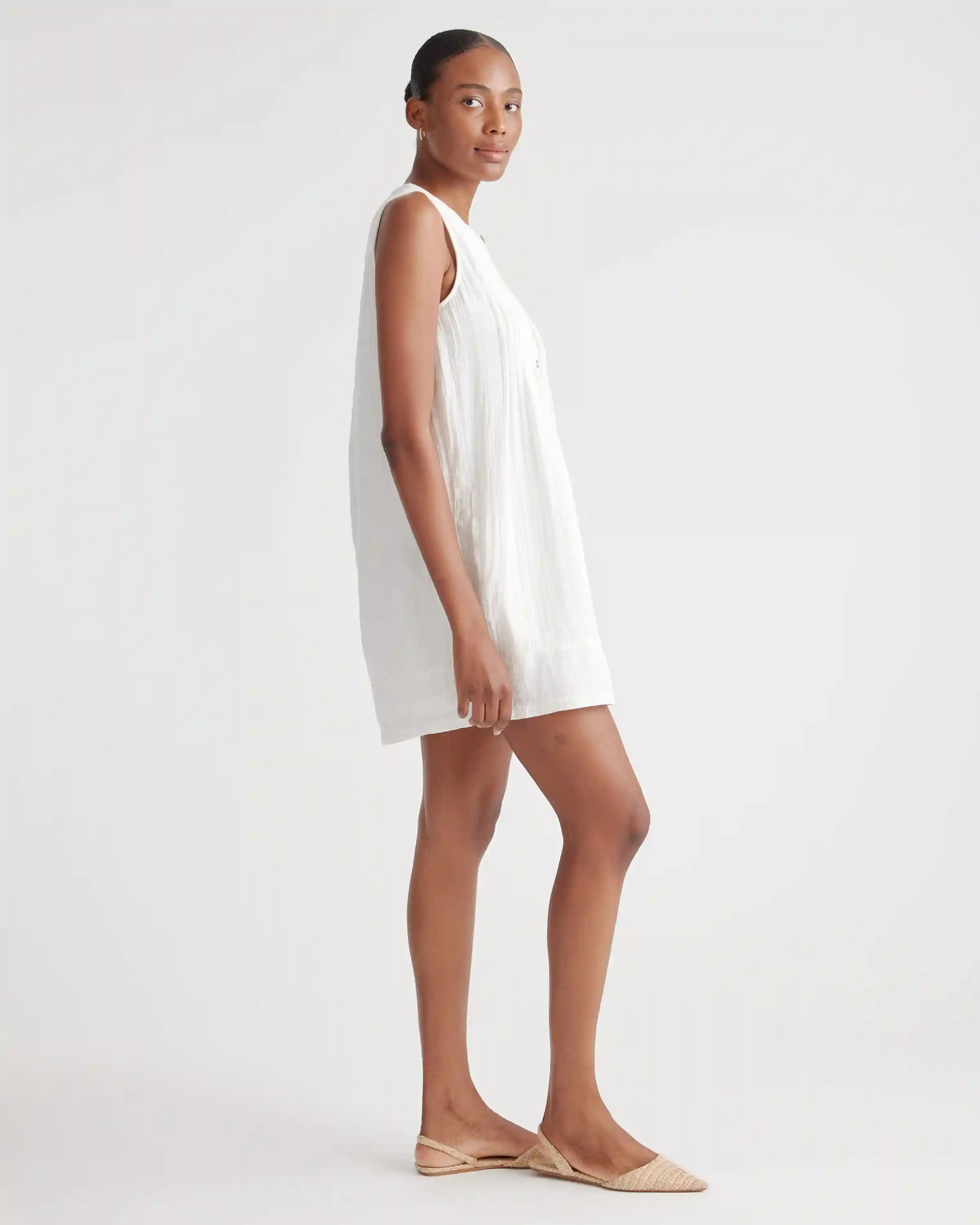 100% Organic Cotton Gauze Sleeveless Swing Dress