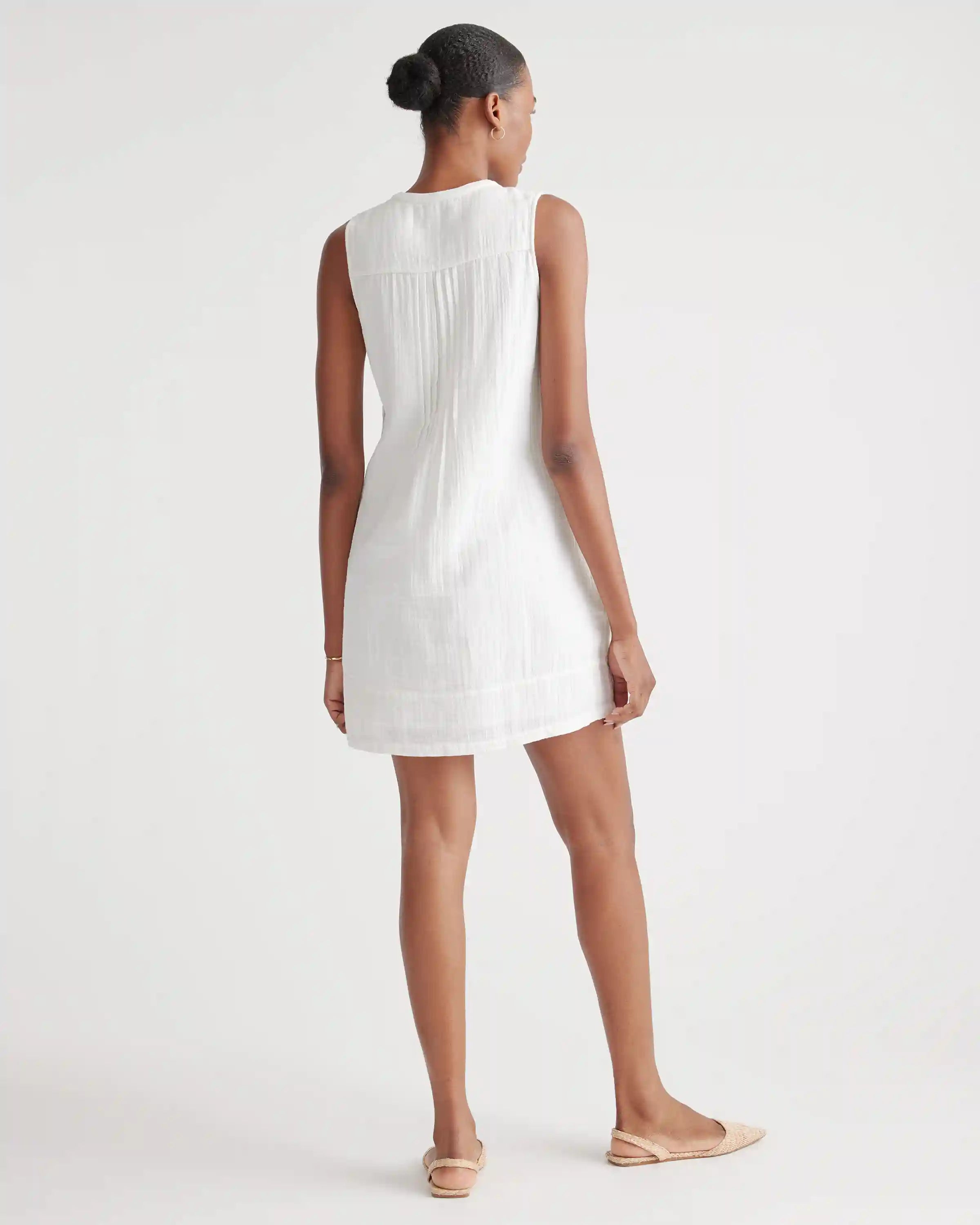 100% Organic Cotton Gauze Sleeveless Swing Dress