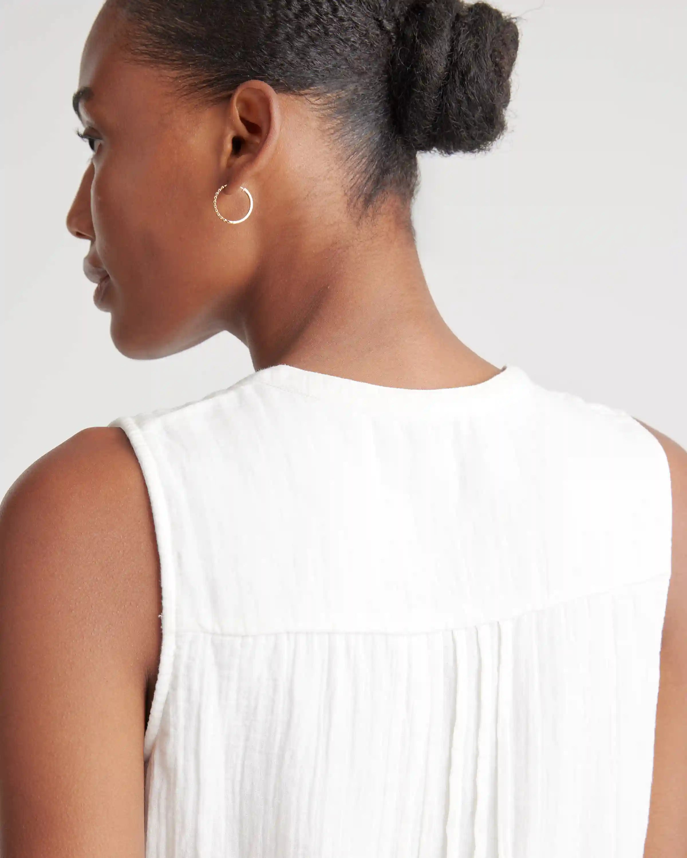 100% Organic Cotton Gauze Sleeveless Swing Dress