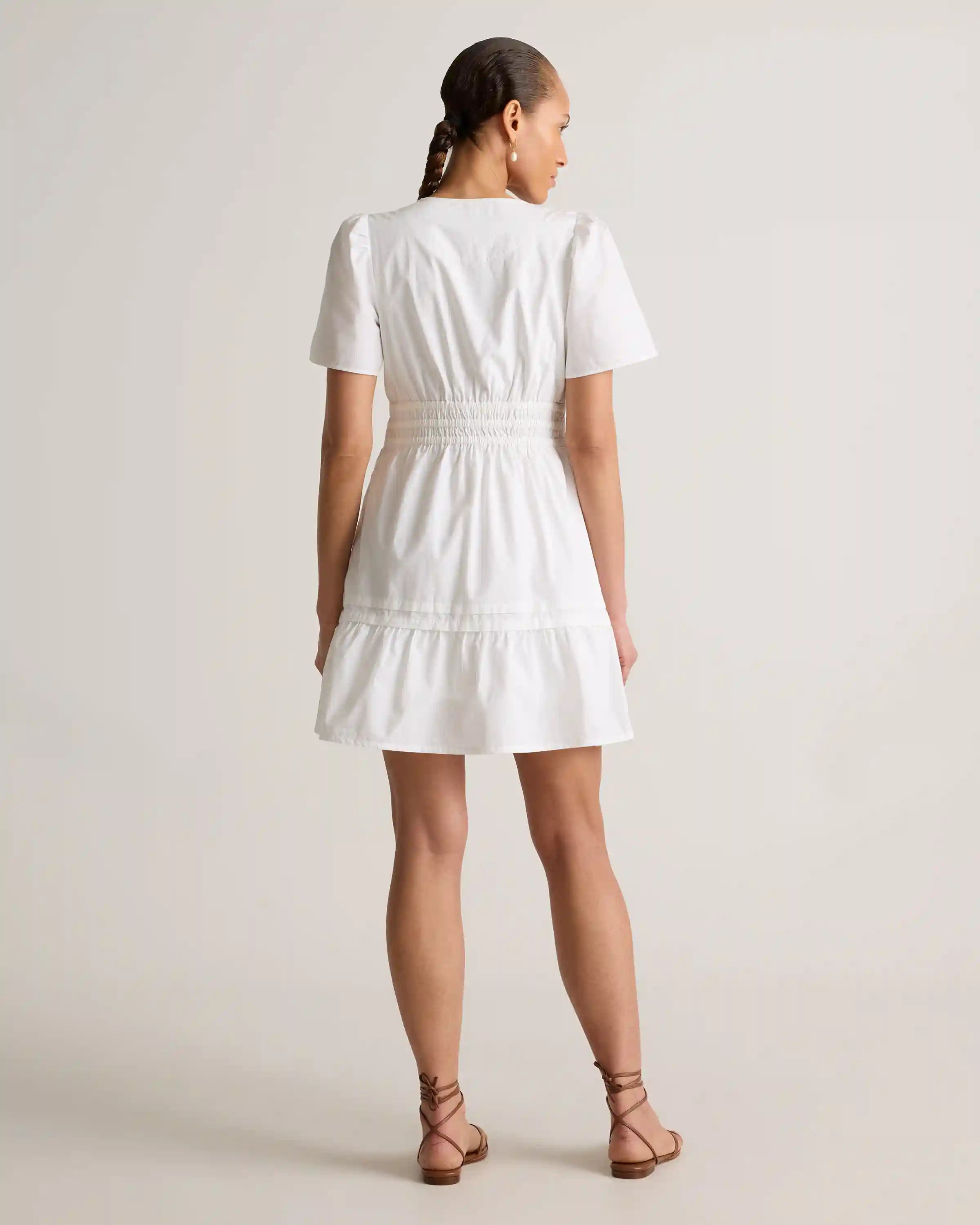 100% Organic Cotton Poplin Tiered Mini Dress