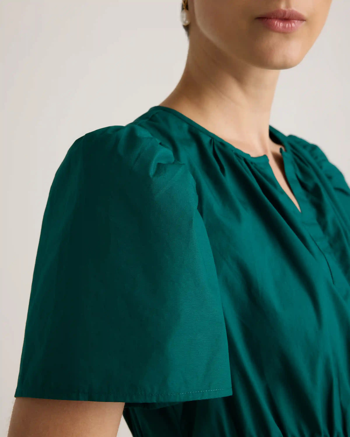 100% Organic Cotton Poplin Tiered Mini Dress