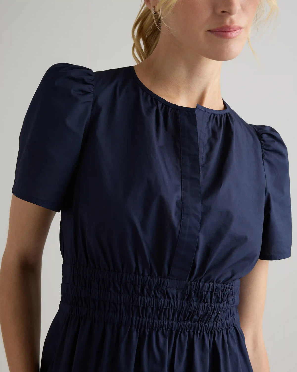 100% Organic Cotton Poplin Tiered Mini Dress