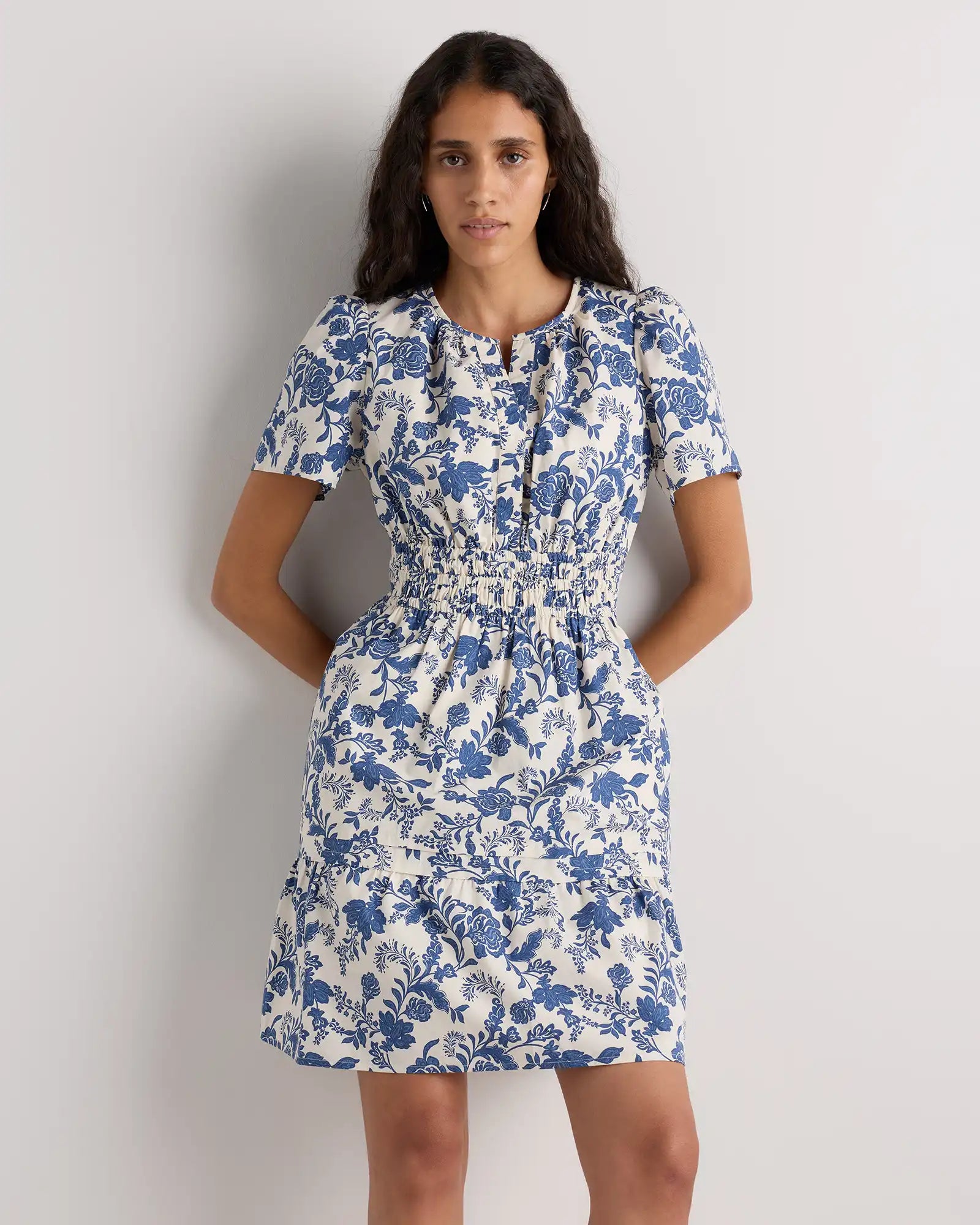 100% Organic Cotton Poplin Tiered Mini Dress