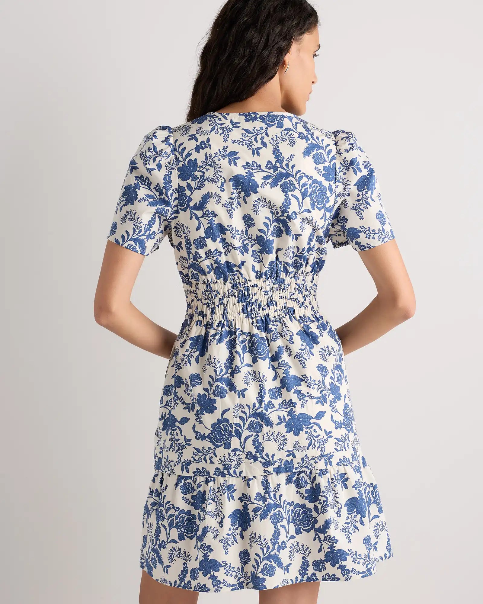 100% Organic Cotton Poplin Tiered Mini Dress