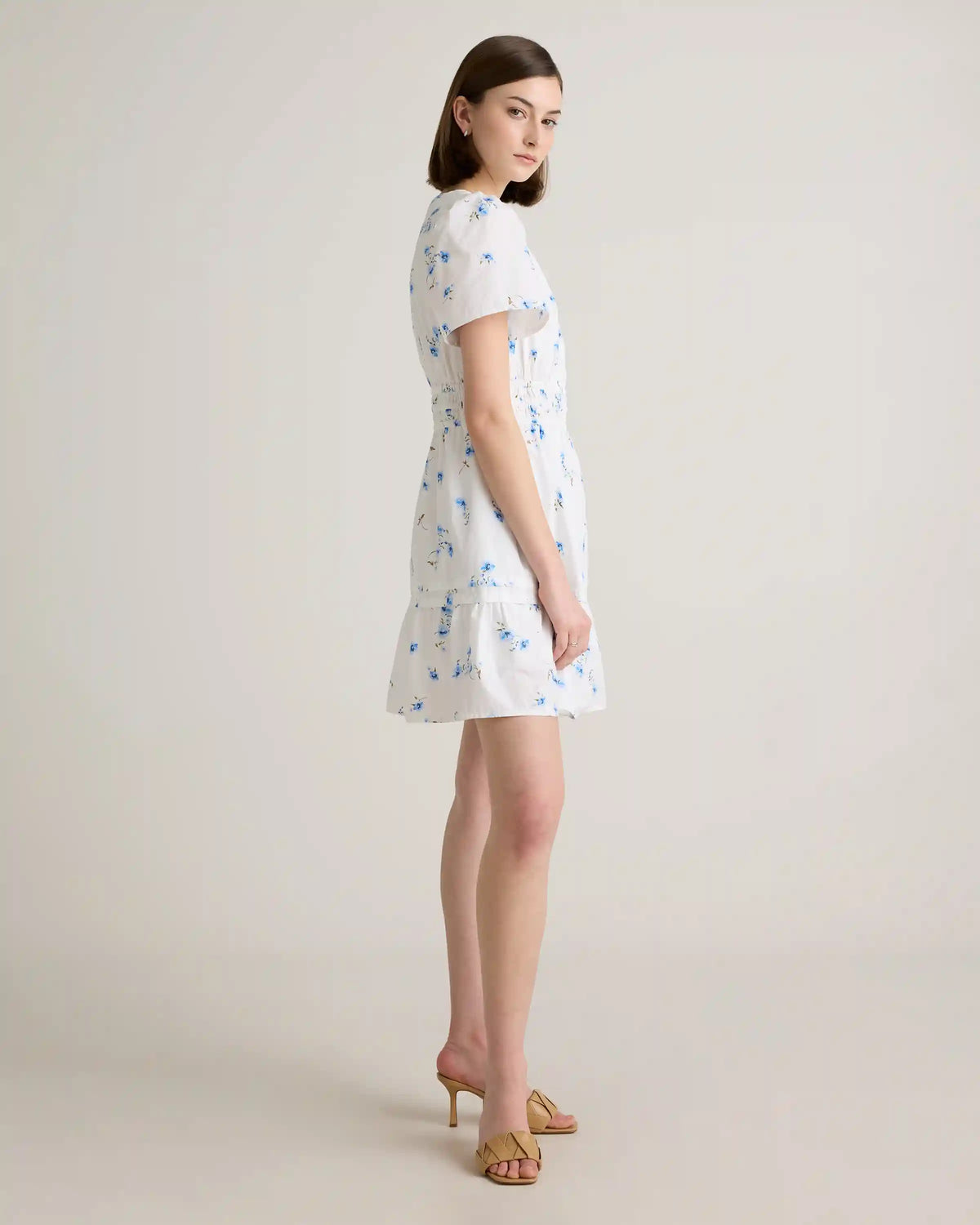 100% Organic Cotton Poplin Tiered Mini Dress